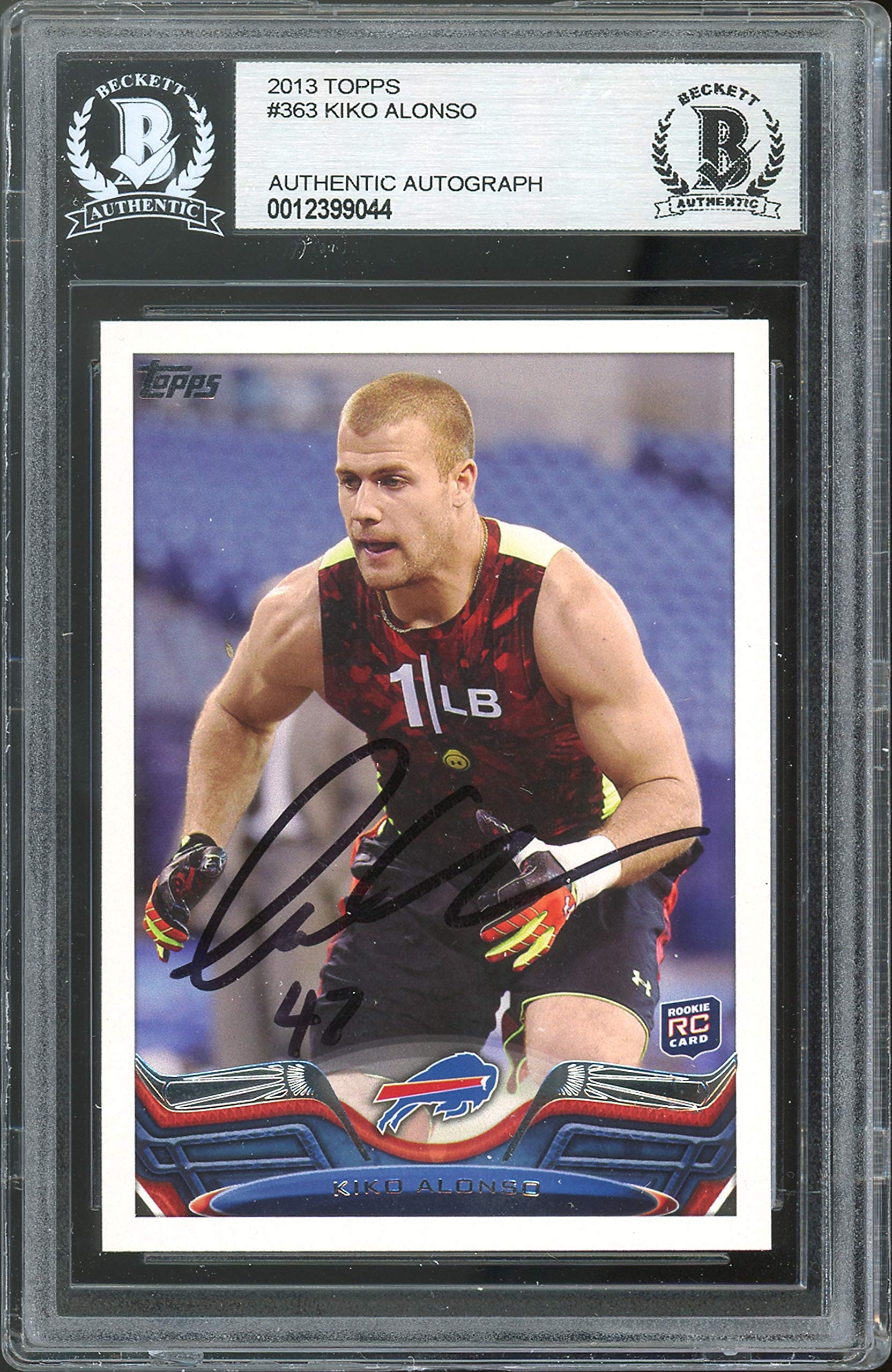 Bills Kiko Alonso Authentic Signed 2013 Topps #363 Rookie Card BAS Slabbed