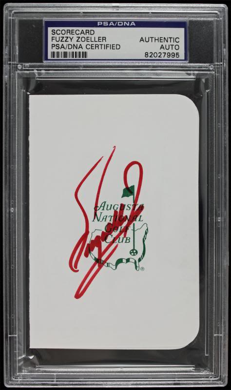 Fuzzy Zoeller Pga Golf Signed Authentic Masters Scorecard PSA/DNA Slabbed