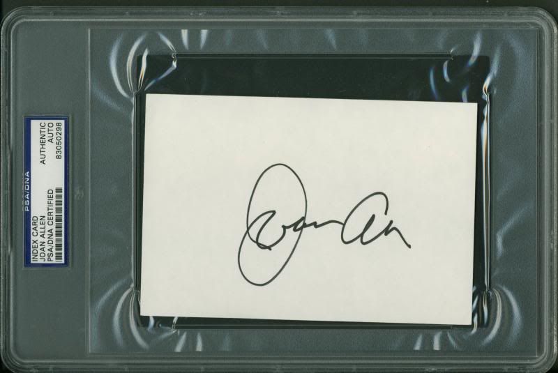Joan Allen Authentic Signed 4X6 Index Card Autographed PSA/DNA Slabbed 1