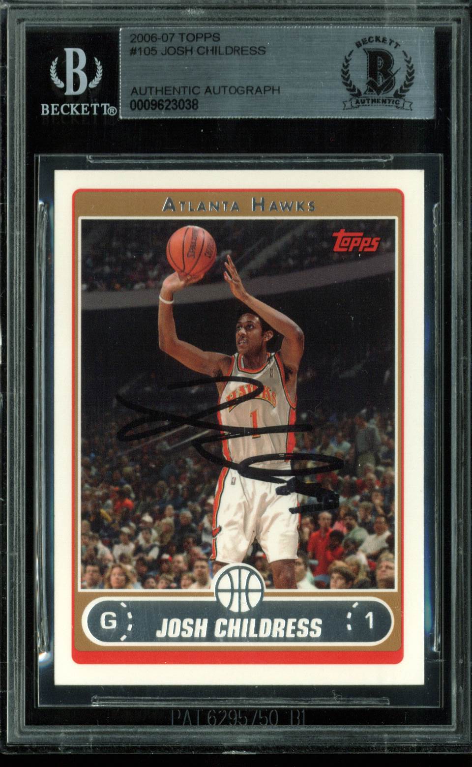Hawks Josh Childress Authentic Signed Card 2006 Topps #105 BAS Slabbed