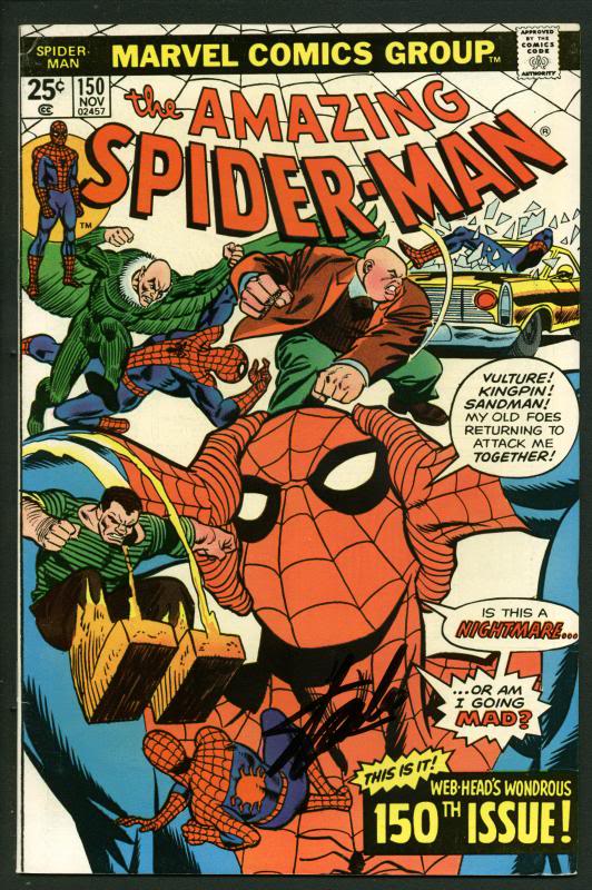 Stan Lee Signed Amazing Spider-Man #150 Comic Book Vulture/Kingpin PSA #W18619