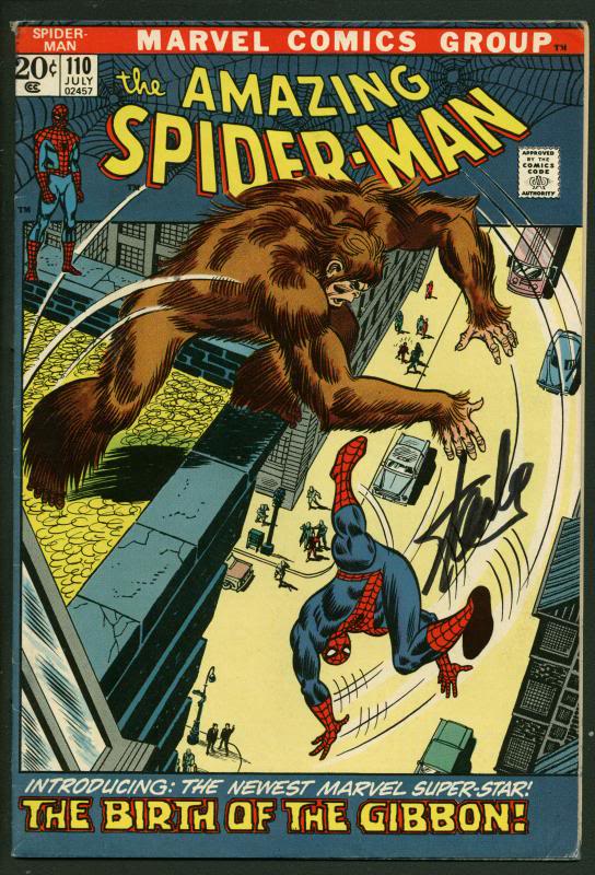 Stan Lee Signed Amazing Spider-Man #110 Comic Book The Gibbon PSA/DNA #W18723