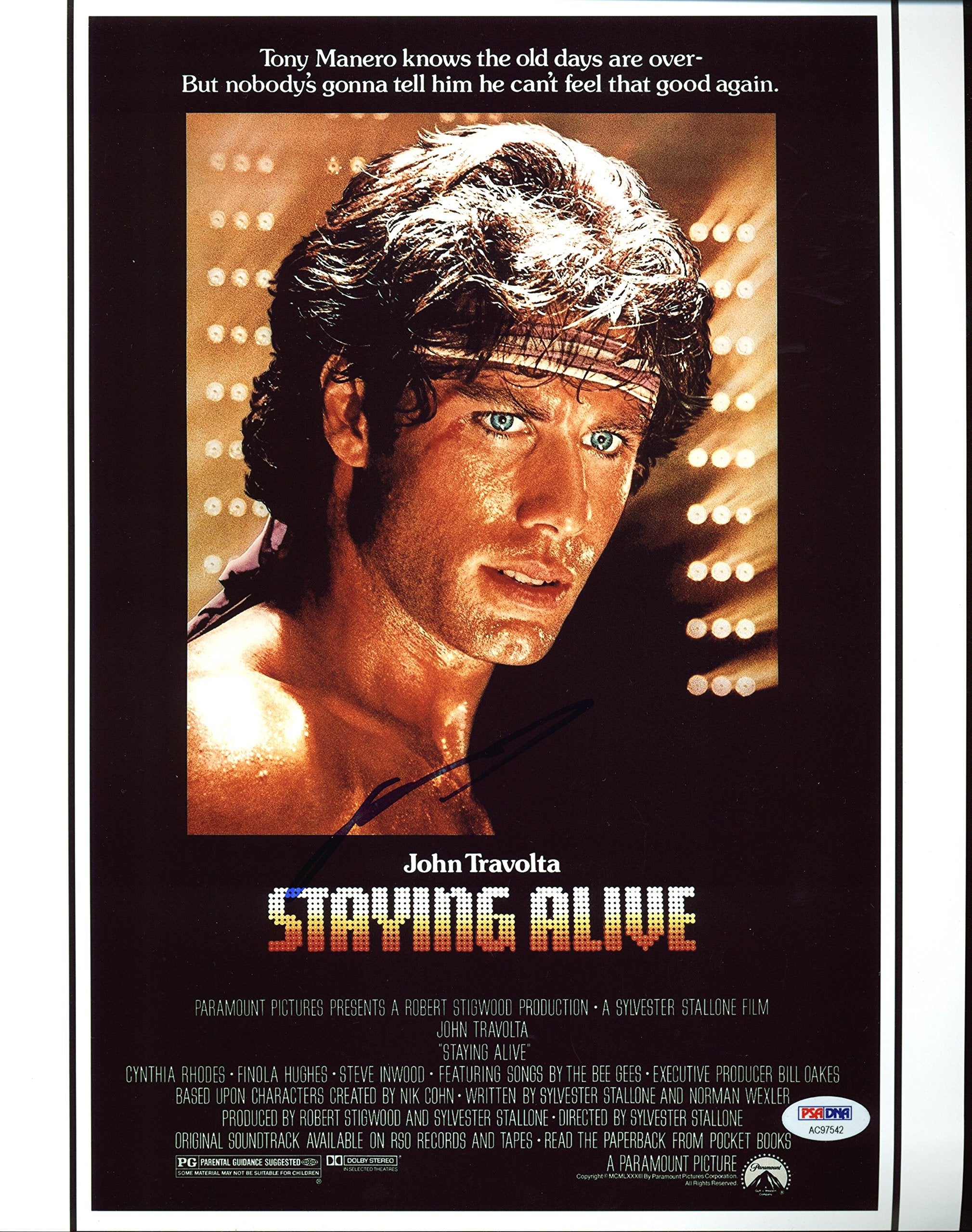 John Travolta Staying Alive Authentic Signed 11X14 Photo PSA/DNA #AC97542