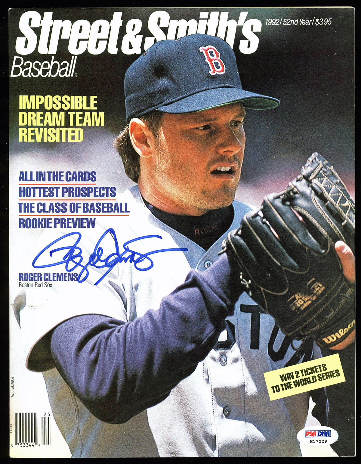 Red Sox Roger Clemens Signed 1992 Street & Smith's Magazine PSA/DNA #H17229