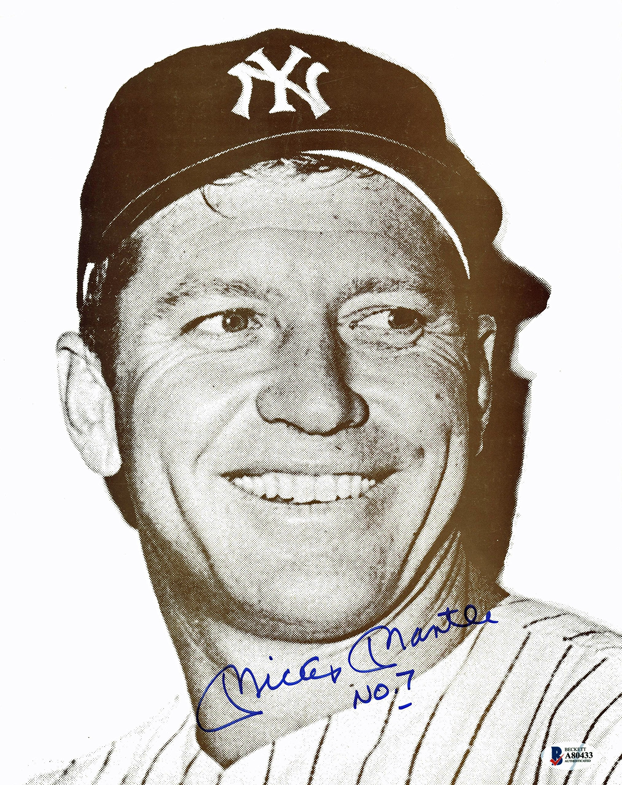 Yankees Mickey Mantle "NO. 7" Authentic Signed 11X14 Photo BAS #A80433