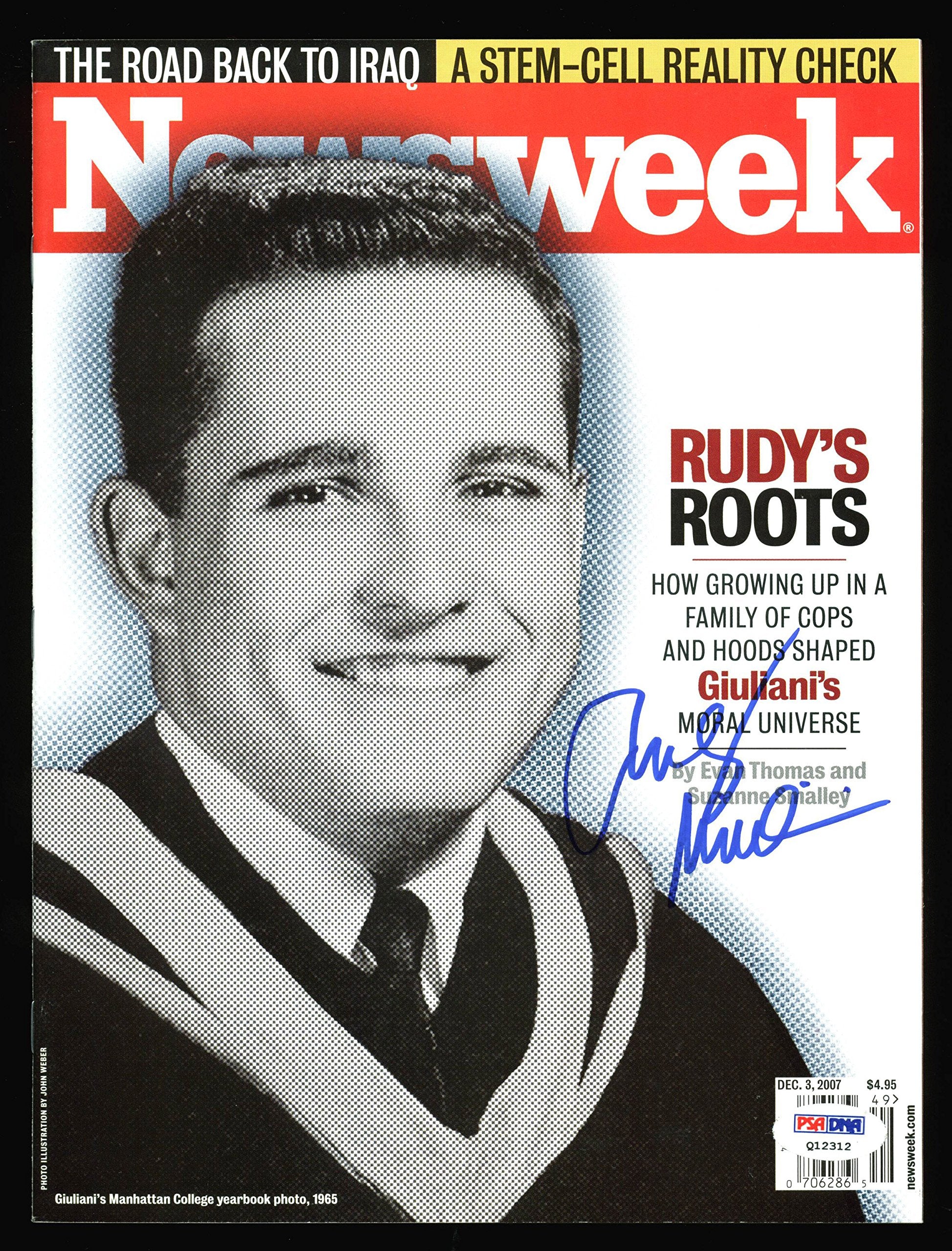 Rudy Giuliani Authentic Signed December 3, 2007 Newsweek Magazine PSA/DNA Q12312
