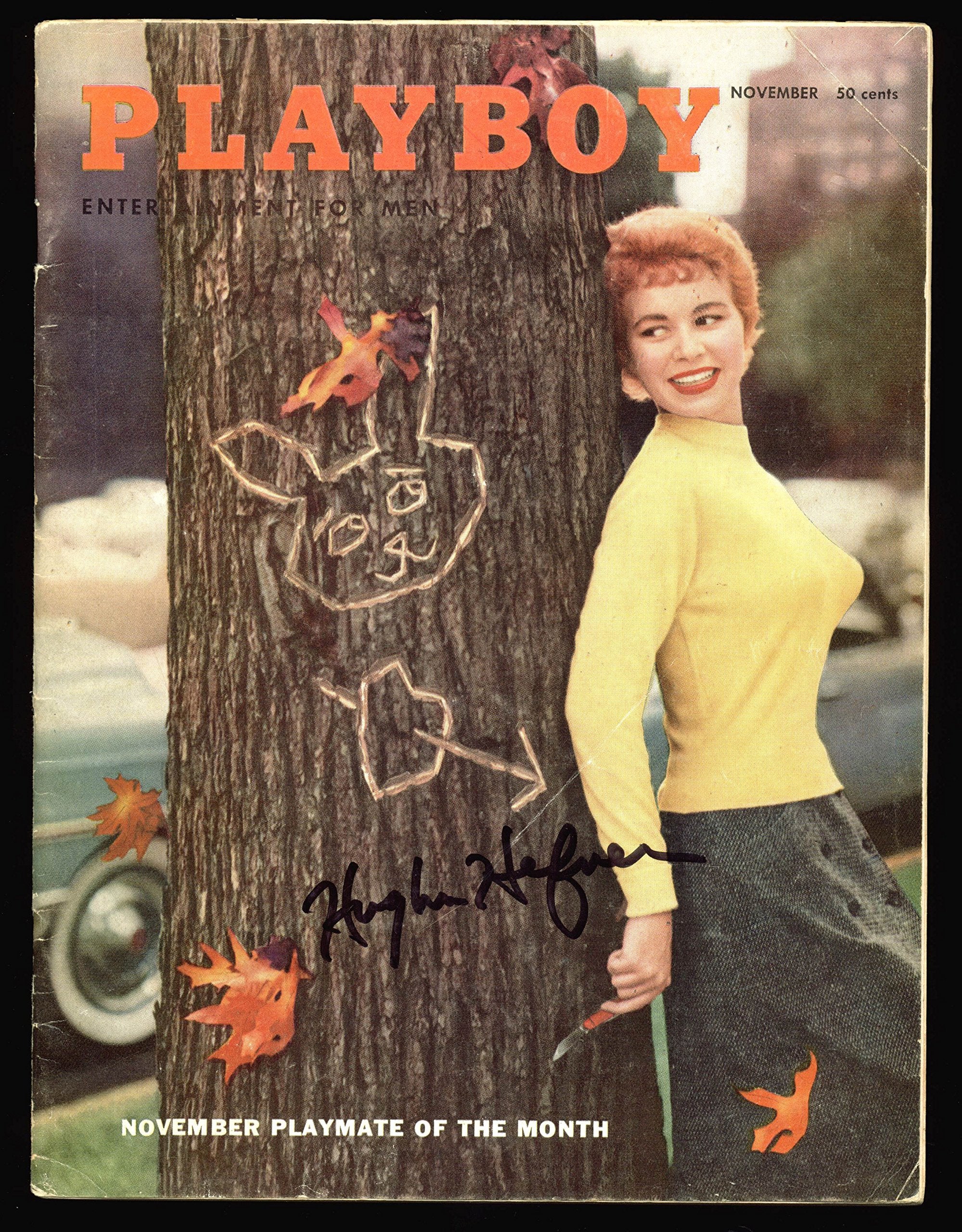 Hugh Hefner Playboy Authentic Signed November 1955 Playboy Magazine BAS #A10810