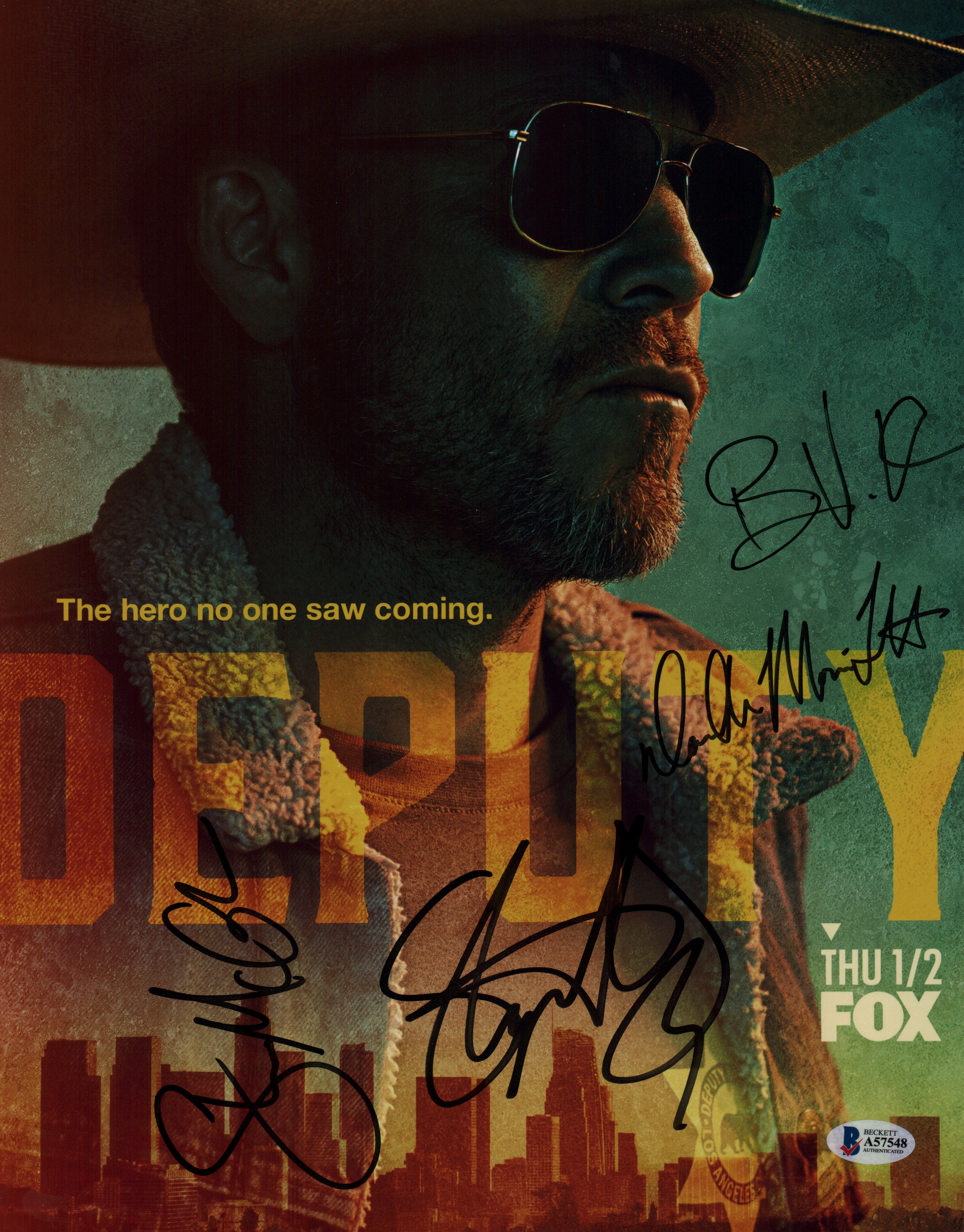 Deputy (4) Dorff, Van Holt, Truitt, & Mcghee Signed 11x14 Photo BAS #A57548