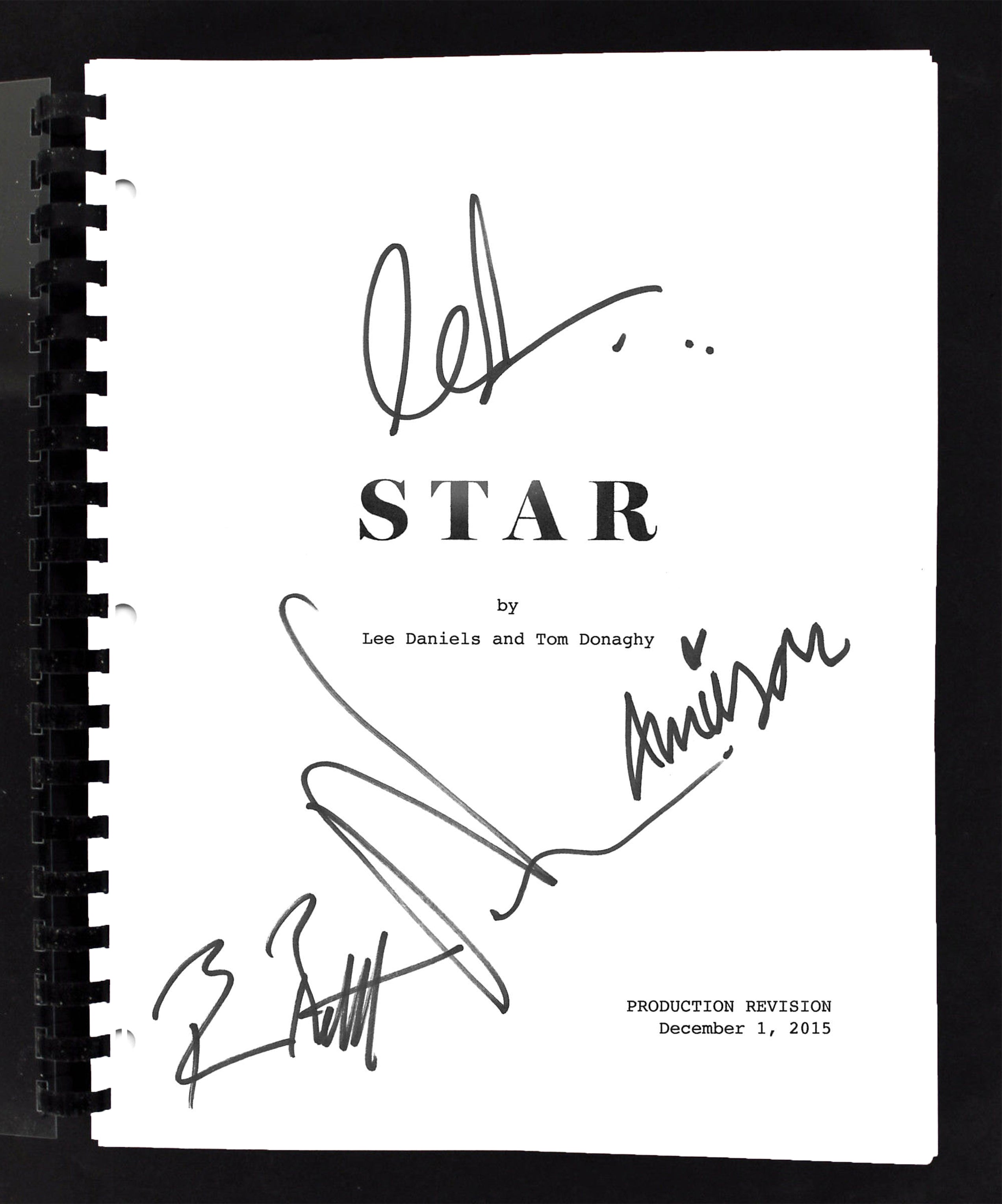 Star Cast (4) Daniels, Bratt, Campbell, & Scott Signed Movie Script BAS #AC33454