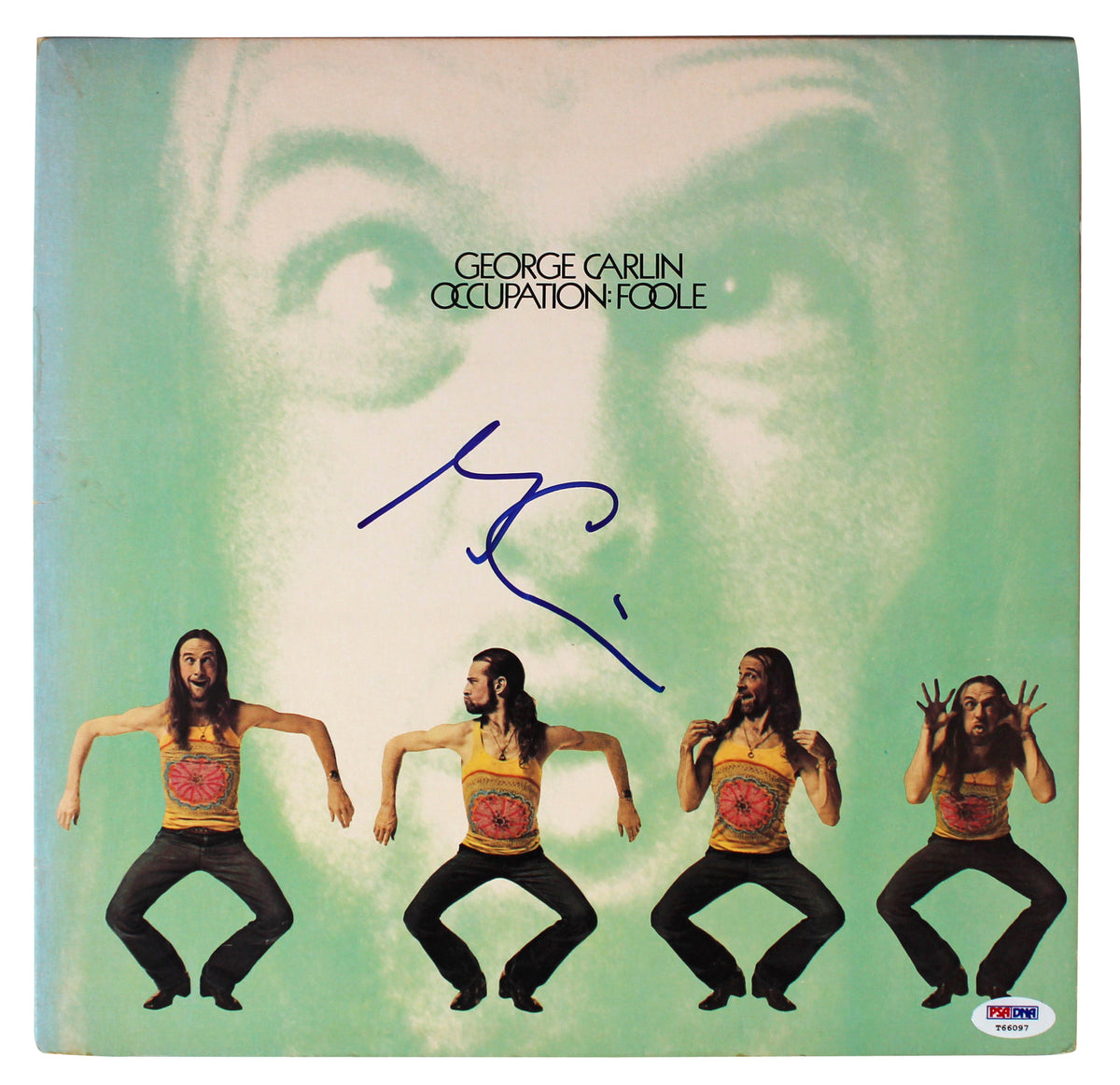 George Carlin Signed Occupation: Foole Album Cover W/ Vinyl PSA/DNA #T66097