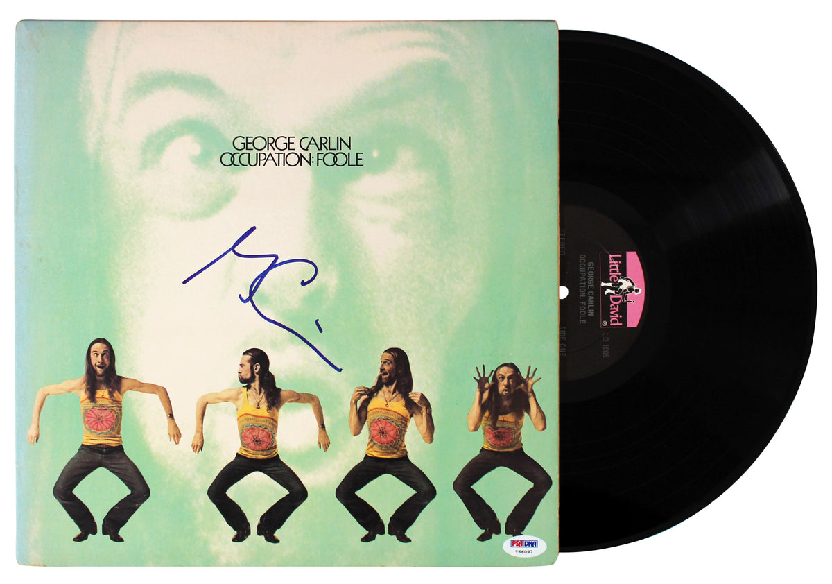 George Carlin Signed Occupation: Foole Album Cover W/ Vinyl PSA/DNA #T66097