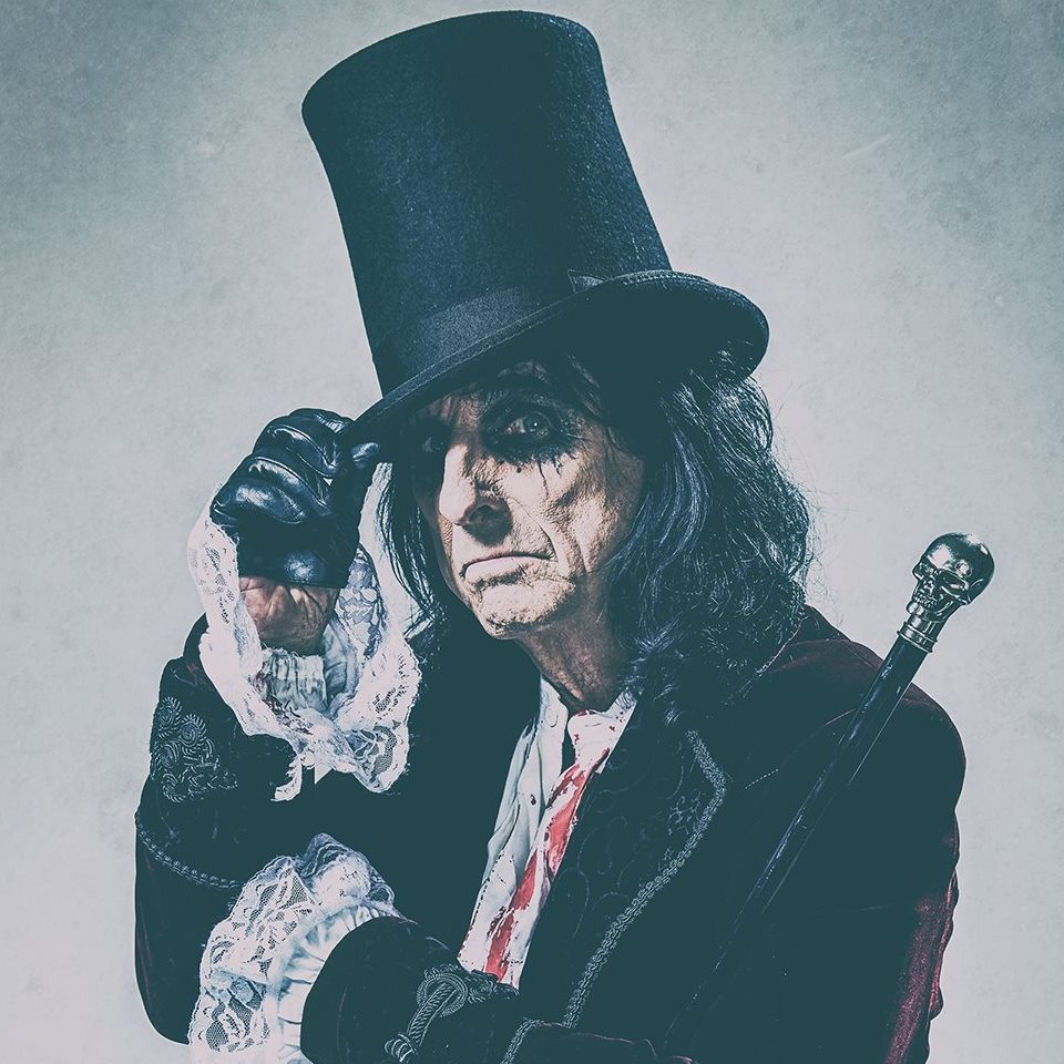 Alice Cooper Signed Costume Top Hat w/ Self Portrait Sketch BAS Witness #WC91141