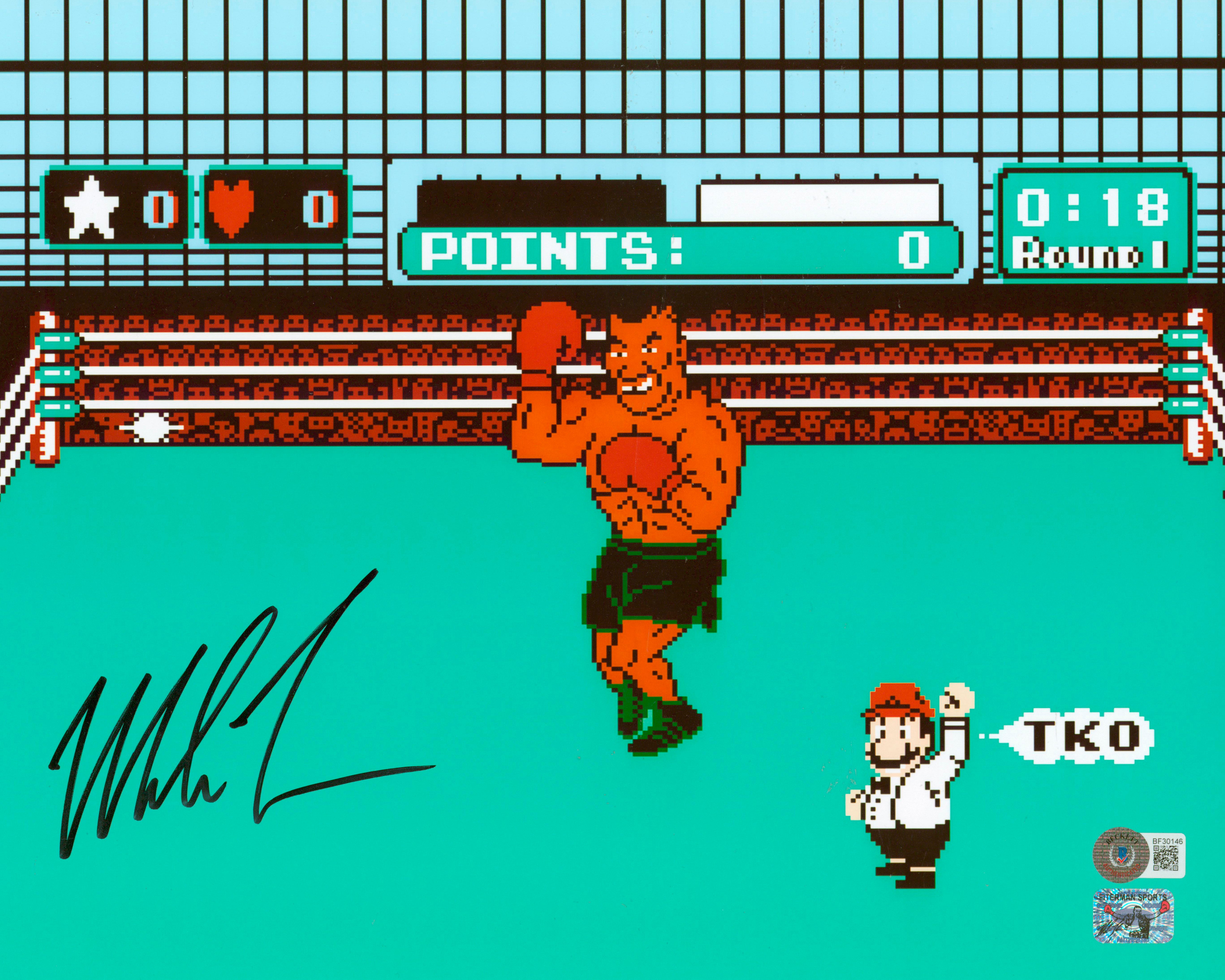 Mike Tyson Authentic Signed 11x14 Punch Out Photo Autographed BAS #BF30146