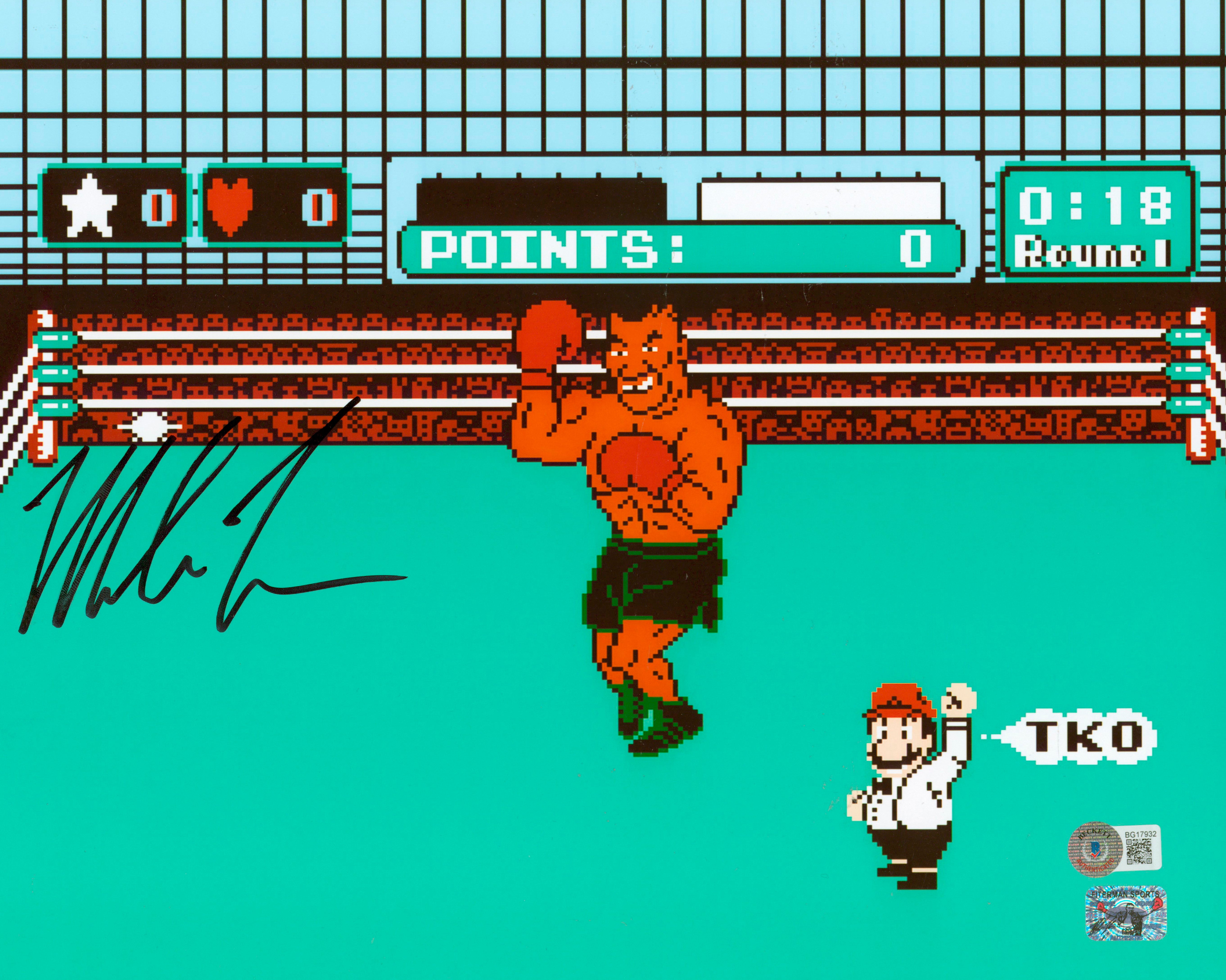 Mike Tyson Authentic Signed 11x14 Punch Out Photo Autographed BAS #BG17932