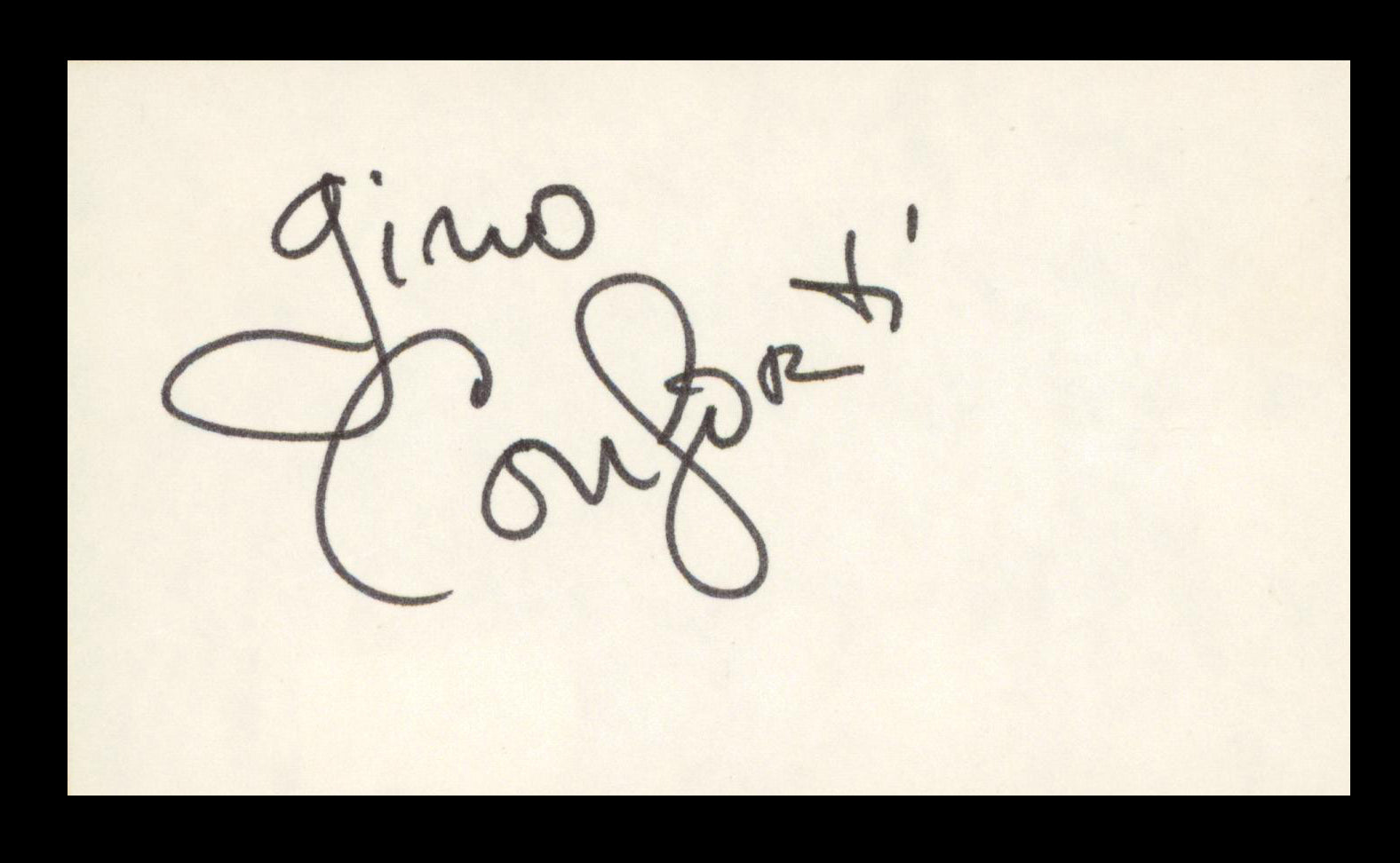 Gino Conforti Three's Company Authentic Signed 3x5 Index Card BAS #BP00906
