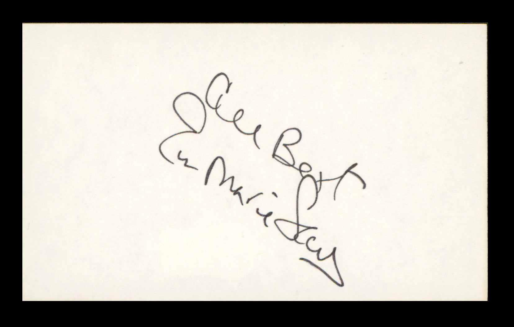 Eva Marie Saint North by Northwest Authentic Signed 3x5 Index Card BAS #BP00907
