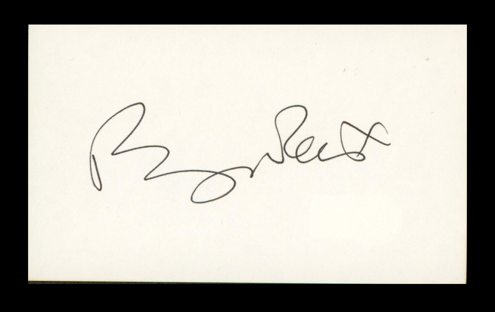 Roger Rees Robin Hood Men in Tights Authentic Signed 3x5 Index Card BAS #BP00909
