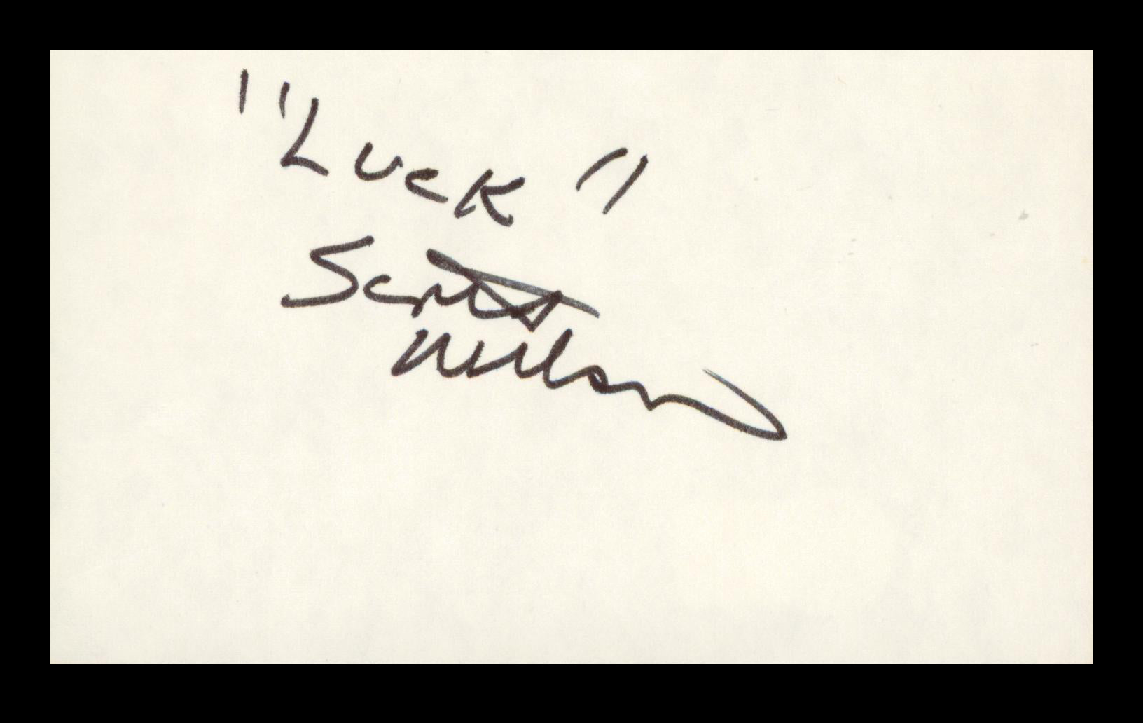 Scott Nelson Remembrace of a Forgotten Man Signed 3x5 Index Card BAS #BP00924