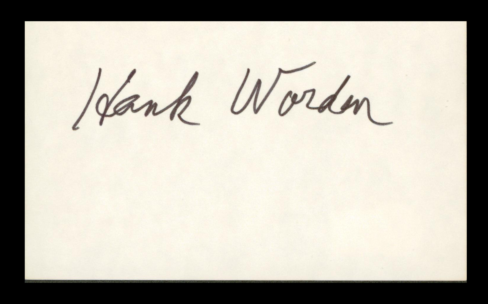 Hank Worden The Lone Ranger Authentic Signed 3x5 Index Card BAS #BP00930