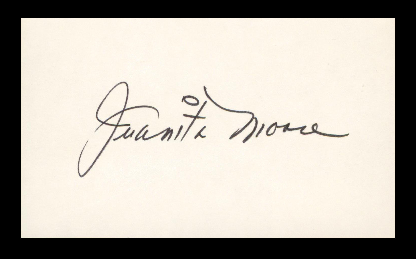 Juanita Moore Imitation of Life Authentic Signed 3x5 Index Card BAS #BP00937