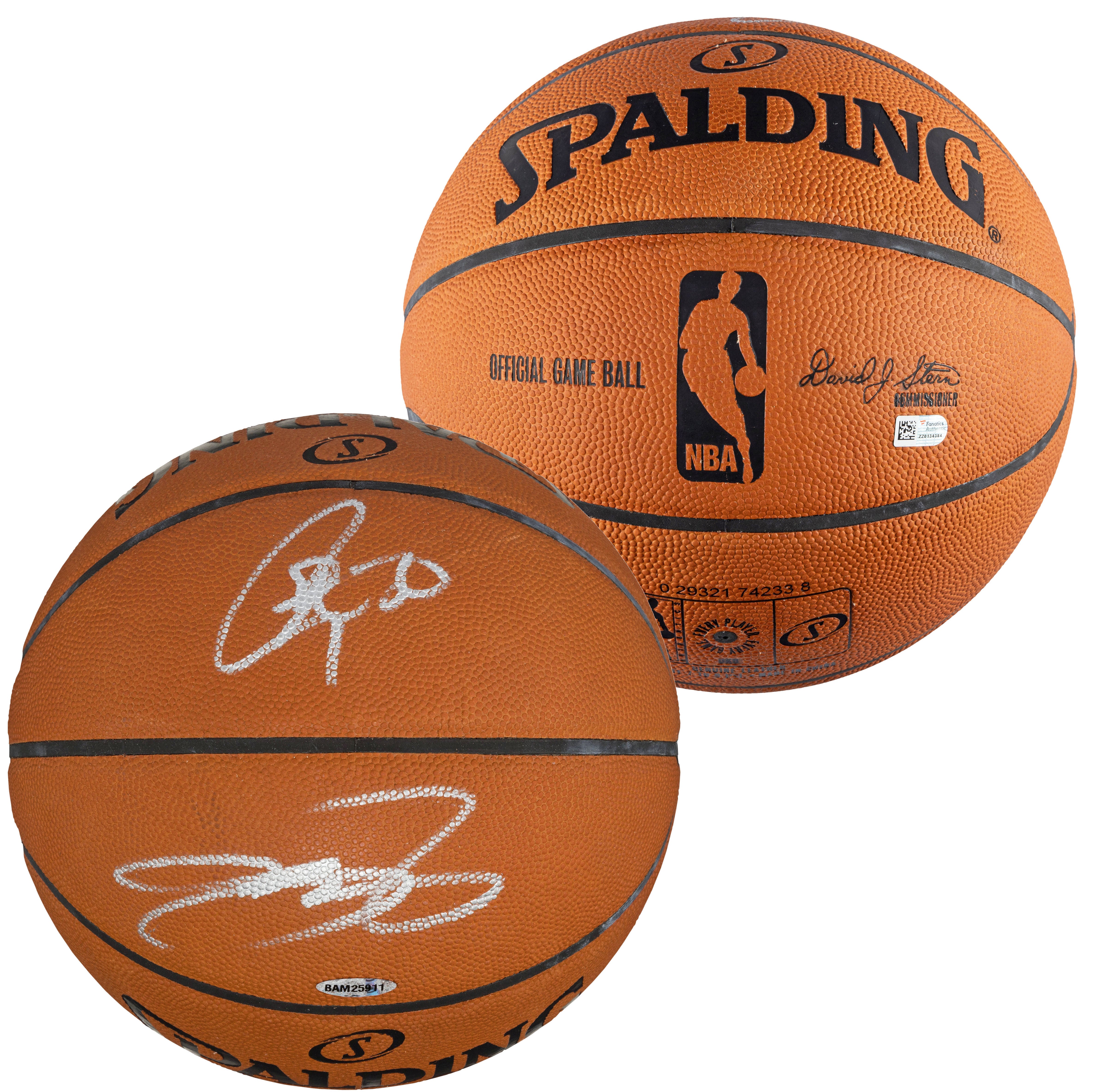 LeBron James & Stephen Curry Authentic Signed Official NBA Game Basketball BAS