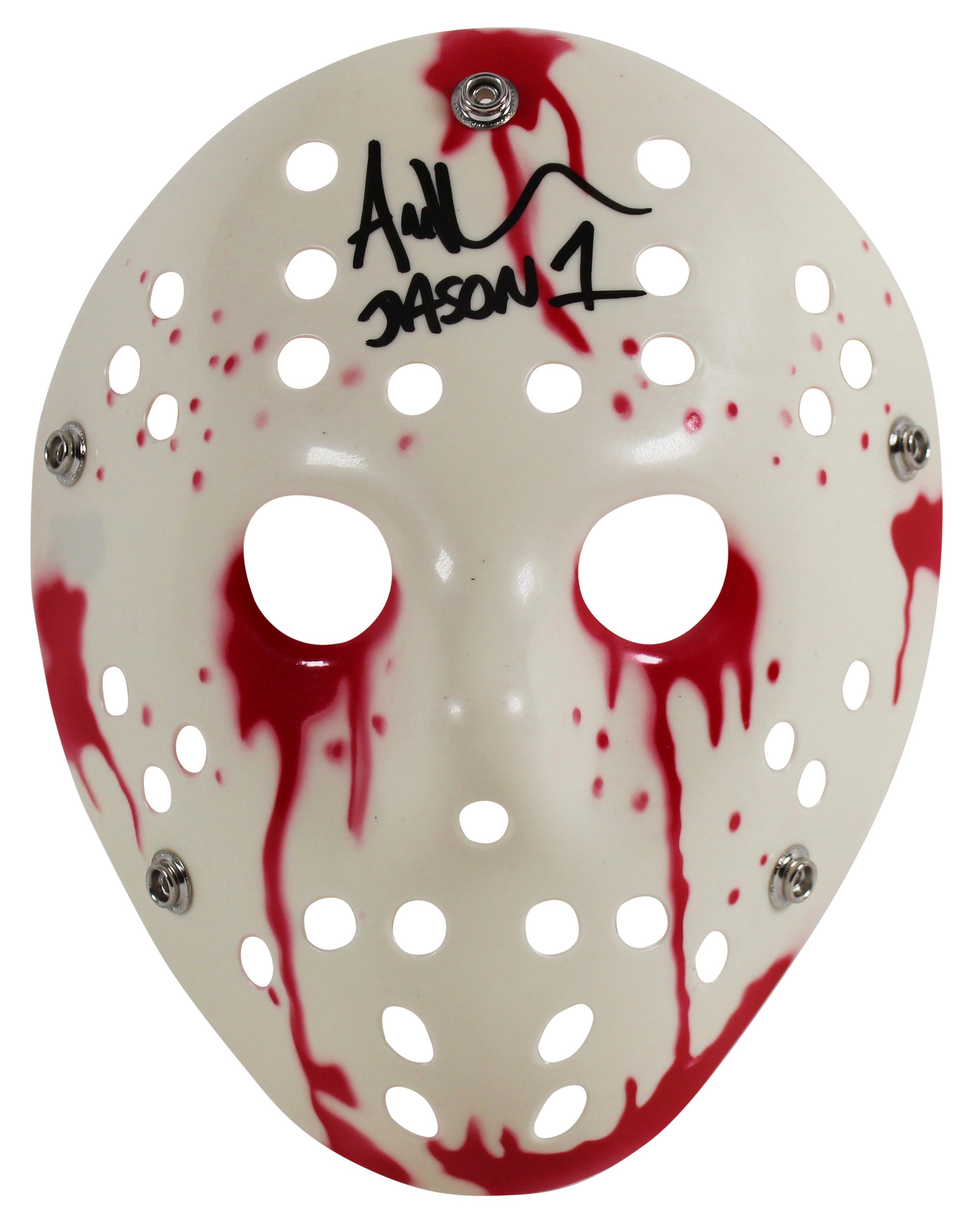 Ari Lehman Friday The 13th Jason 1 Authentic Signed White Jason Mask BAS Witness