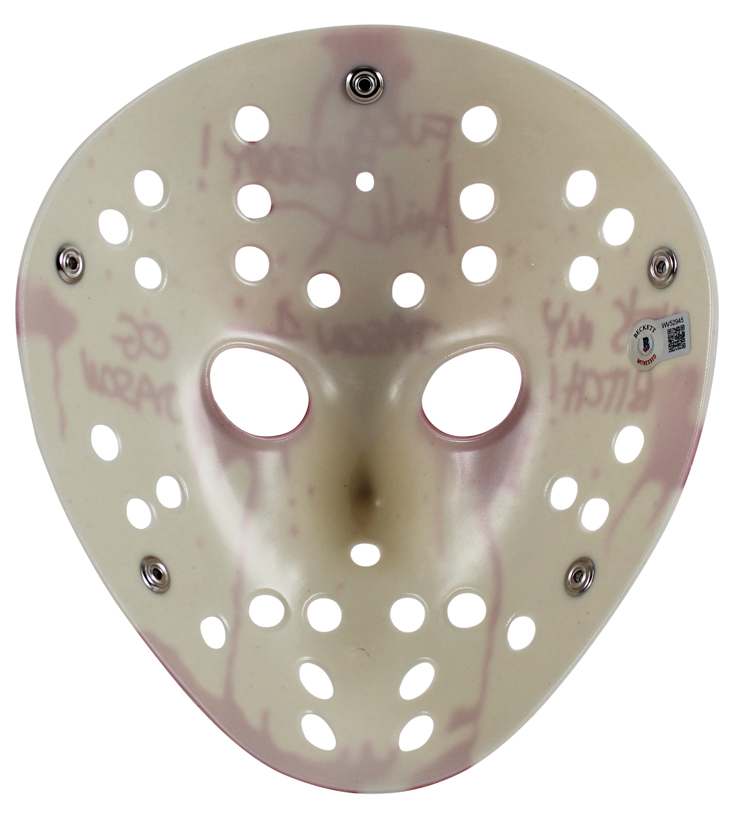 Ari Lehman Friday The 13th 3x Insc Authentic Signed Whtie Mask BAS Wit #WV52945