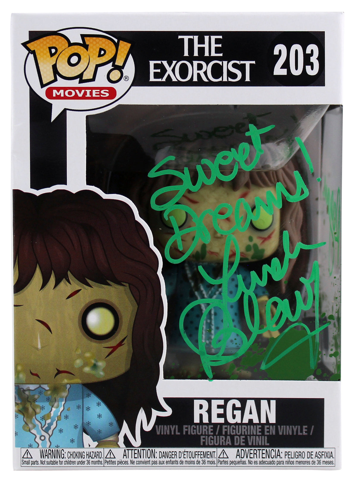 Linda Blair The Exorcist 2x Inscribed Signed Funko Pop Vinyl Figure BAS #BC17377