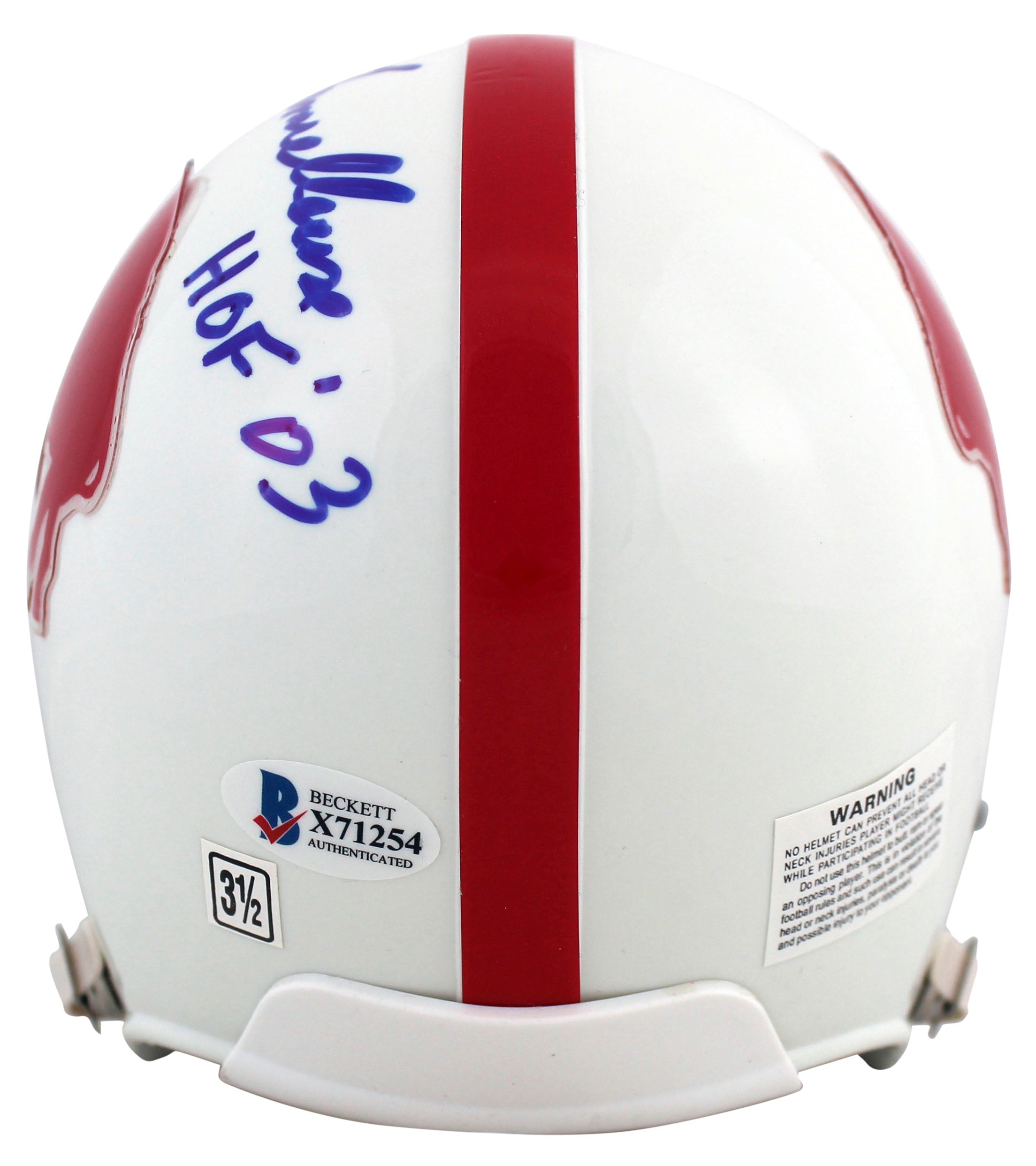 Bills Joe DeLamielleure "HOF 03" Signed Vintage Authentic White Mini Helmet BAS