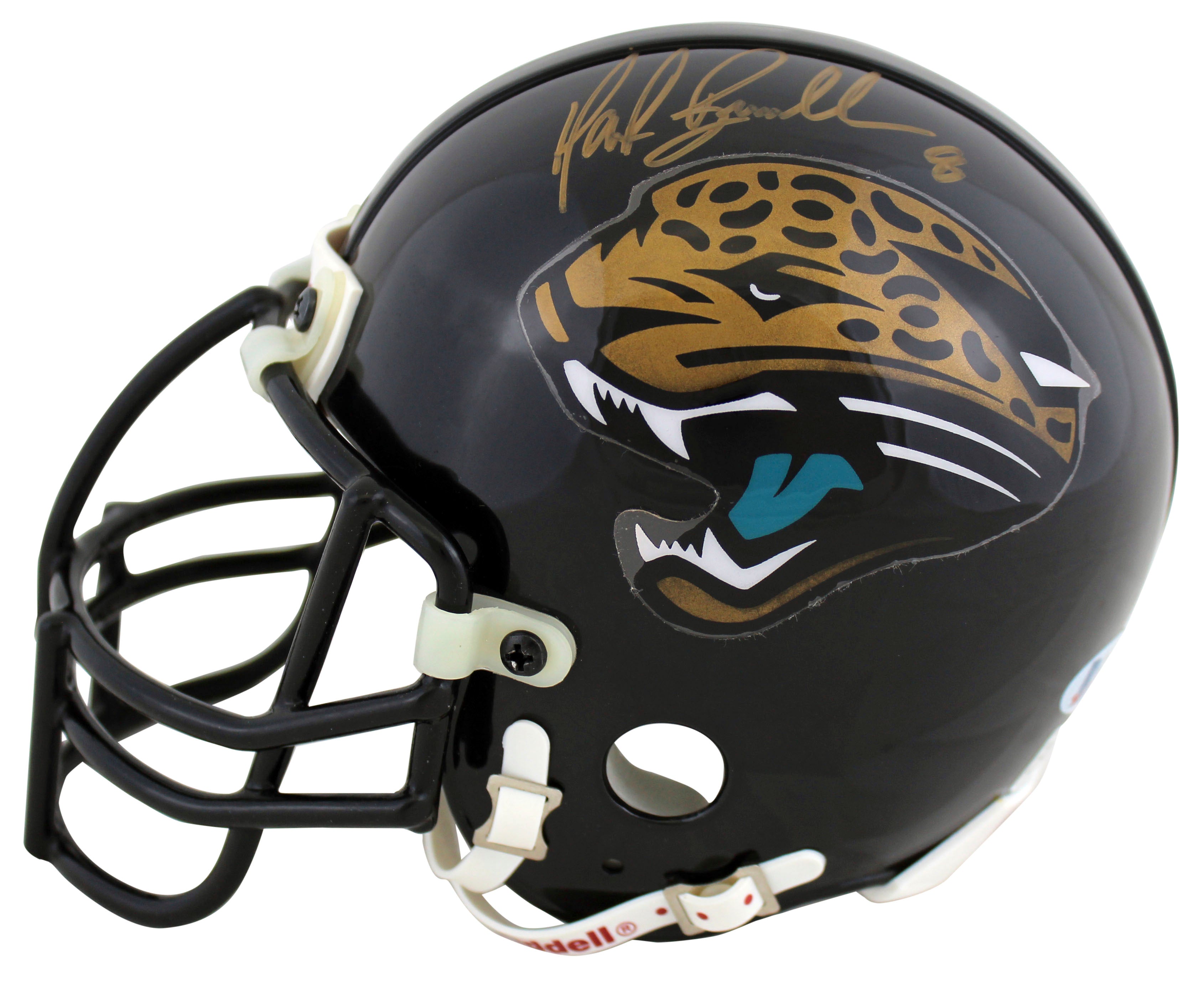 Jaguars Mark Brunell Signed Vintage Authentic Black TB Mini Helmet BAS #X71251