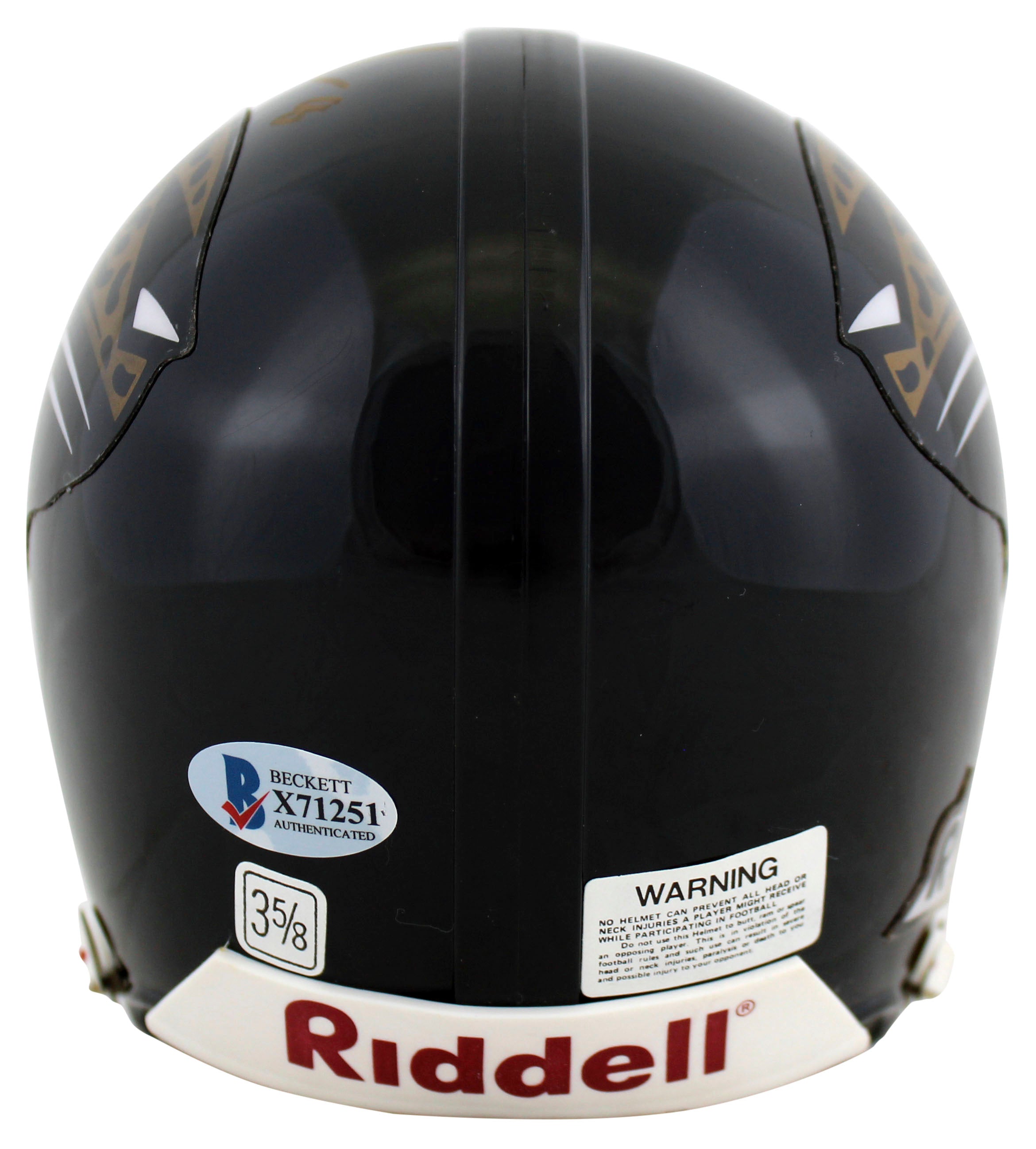 Jaguars Mark Brunell Signed Vintage Authentic Black TB Mini Helmet BAS #X71251