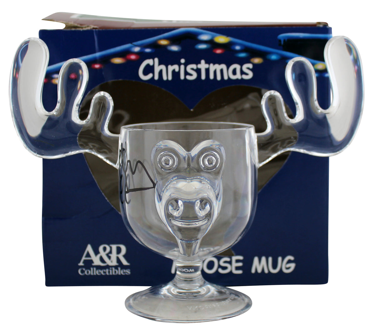 Chevy Chase Christmas Vacation Signed Acrylic Moose Mug BAS Witnessed #WM96492