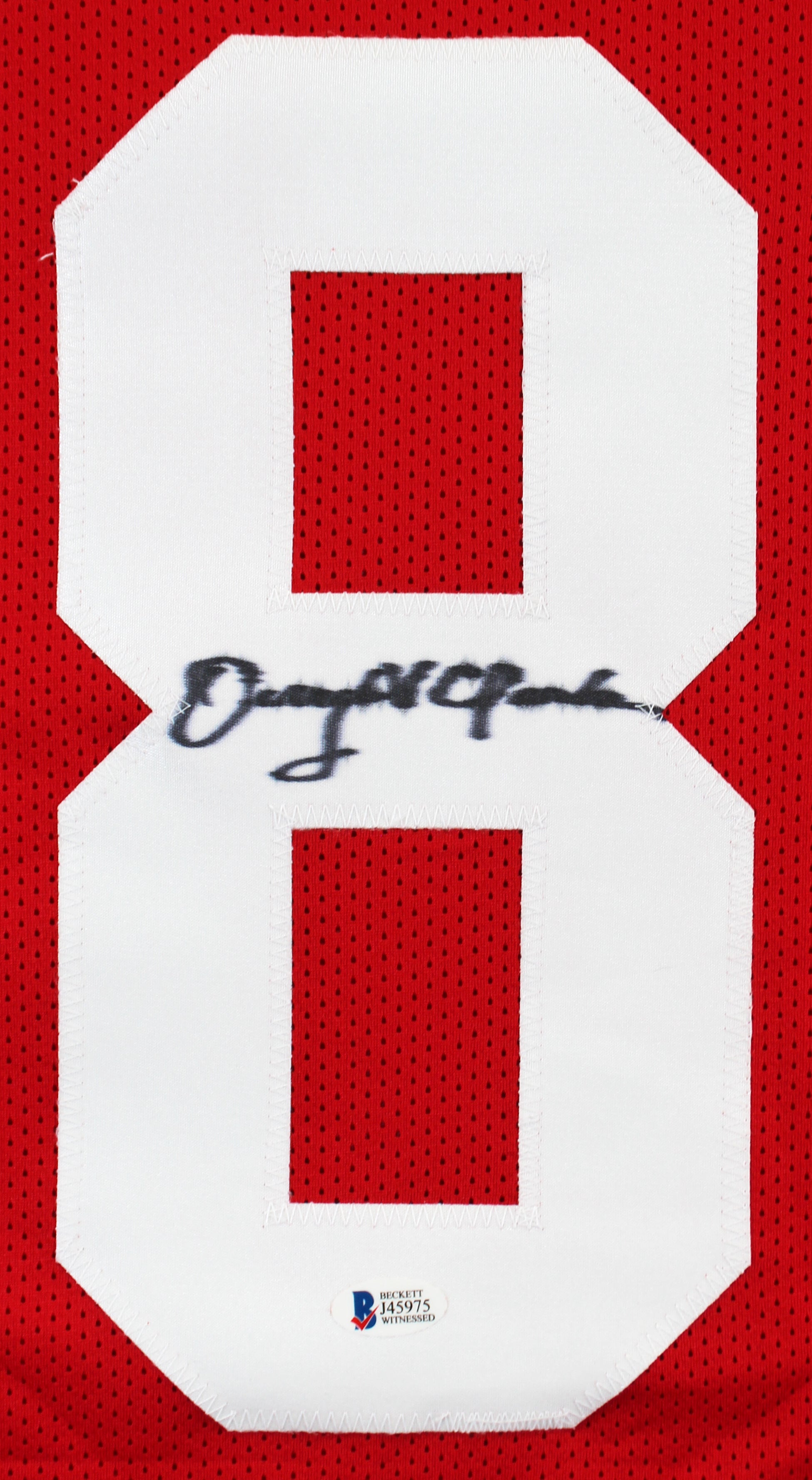 Dwight Clark Authentic Signed Red Pro Style Jersey BAS Witnessed #J45975