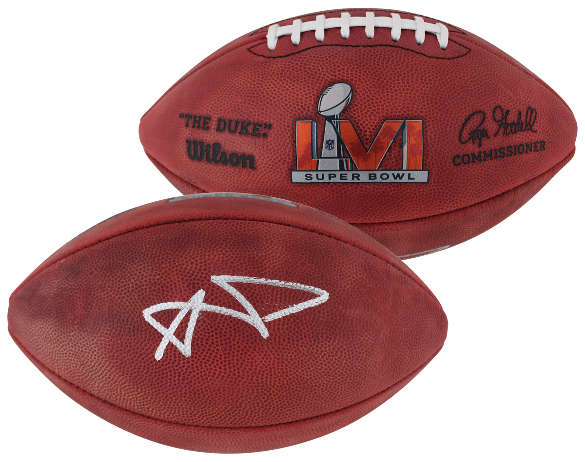 Rams Aaron Donald Signed Official Wilson SB LVI Logo Nfl Football BAS Witnessed