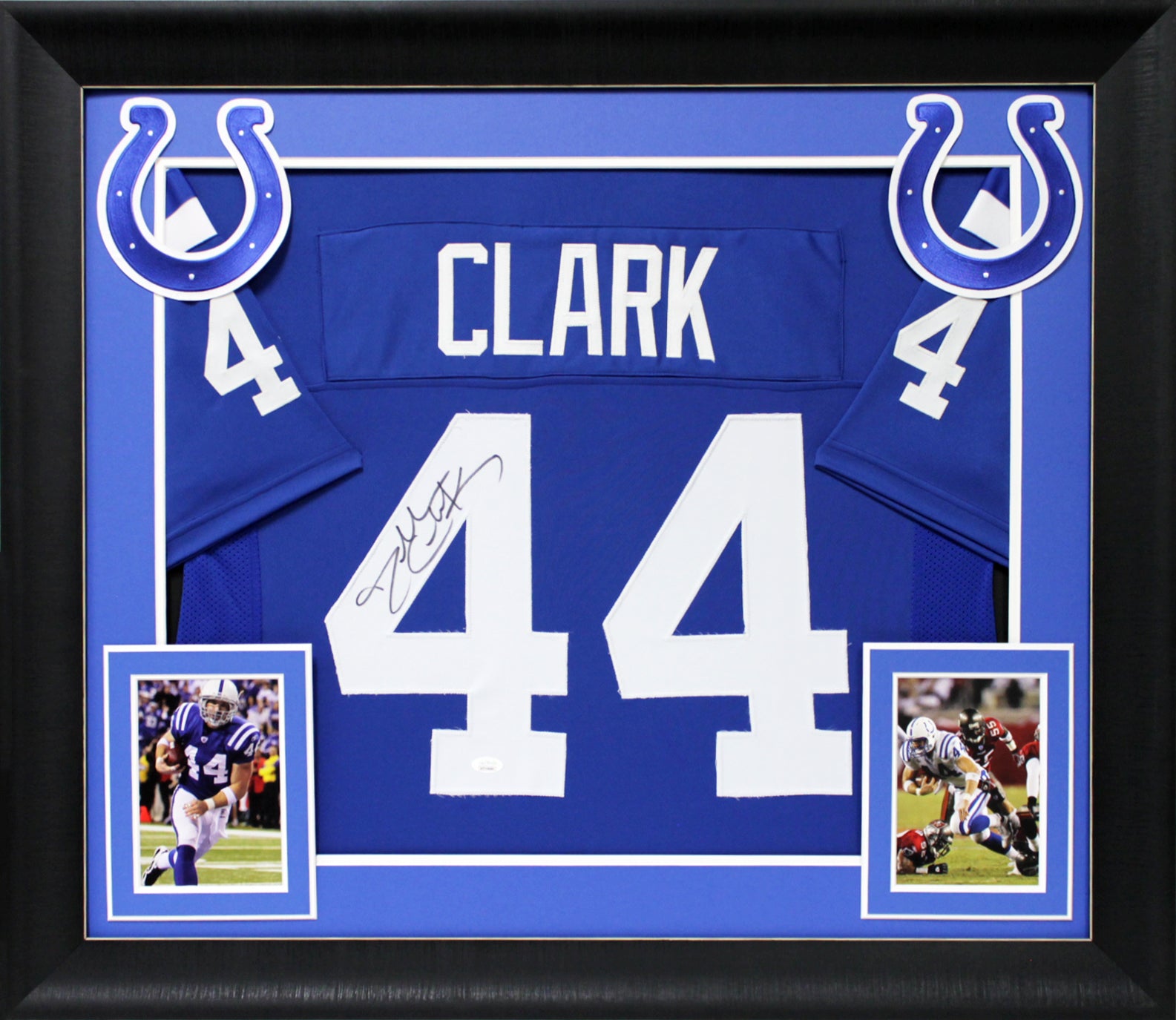 Dallas Clark Authentic Signed Blue Pro Style Framed Jersey JSA Witness