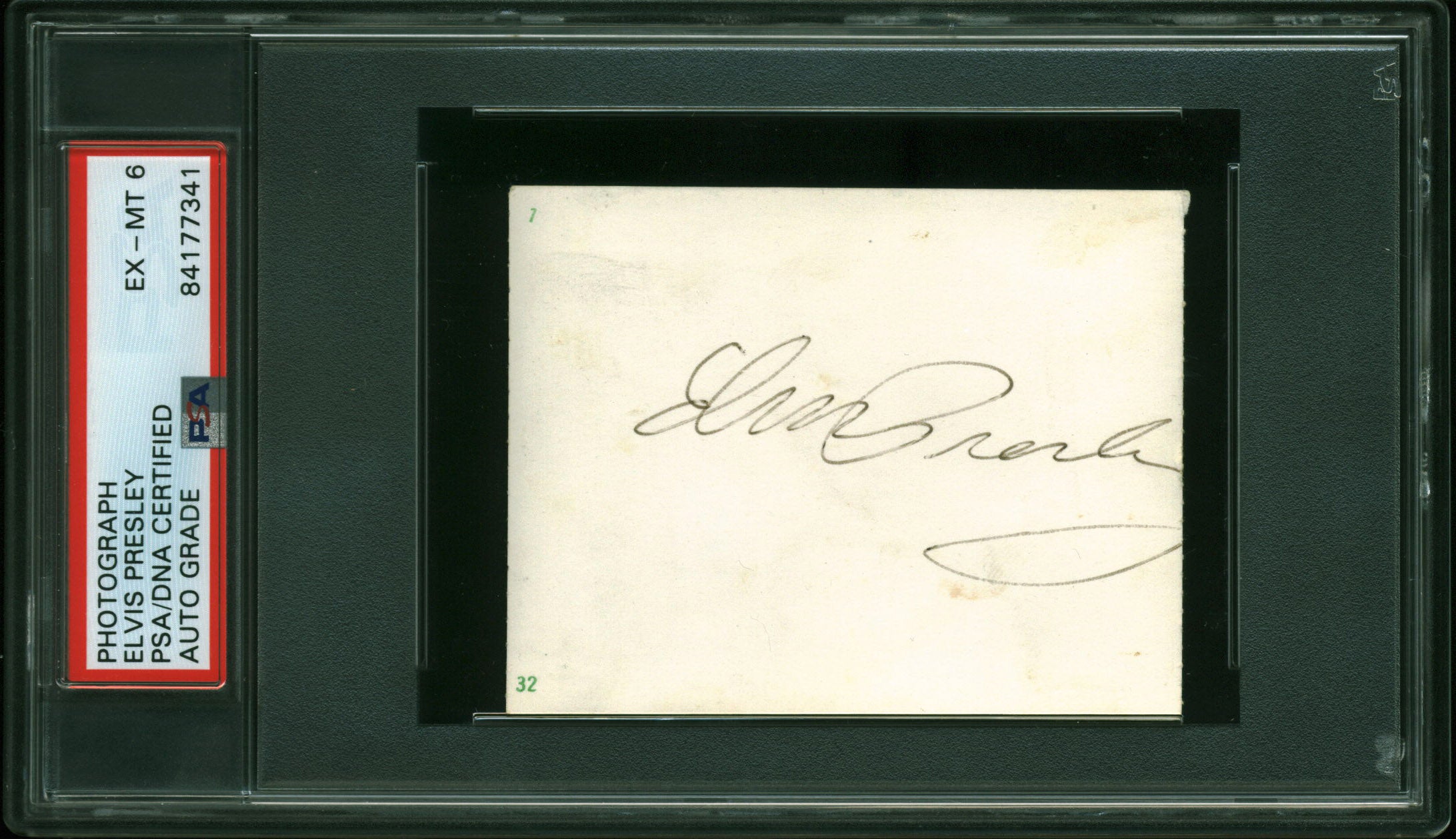 Elvis Presley Authentic Signed 2.75x3.5 Photo Autographed PSA/DNA Slabbed