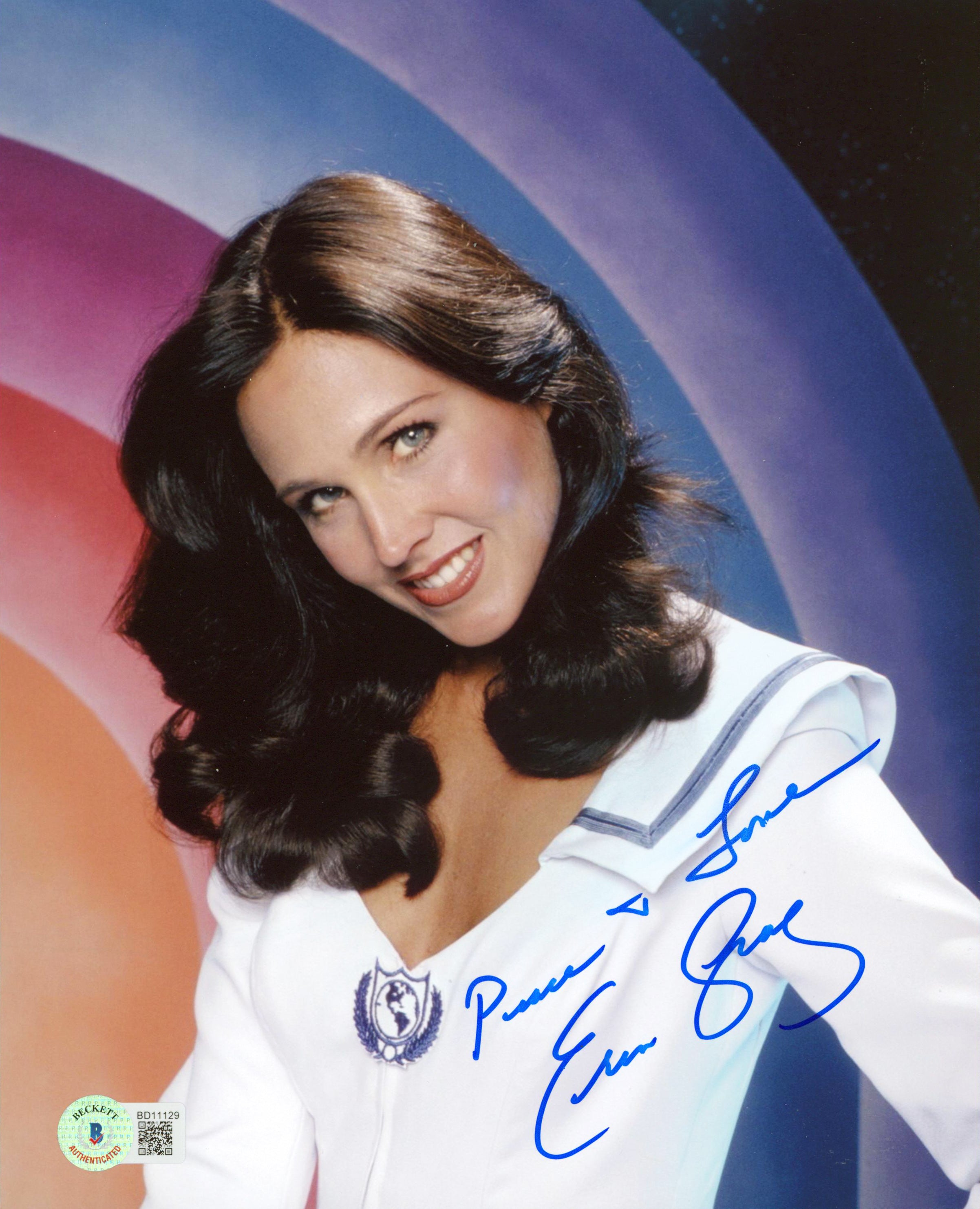 Erin Gray Buck Rogers "Peace & Love" Authentic Signed 8x10 Photo BAS #BD11129