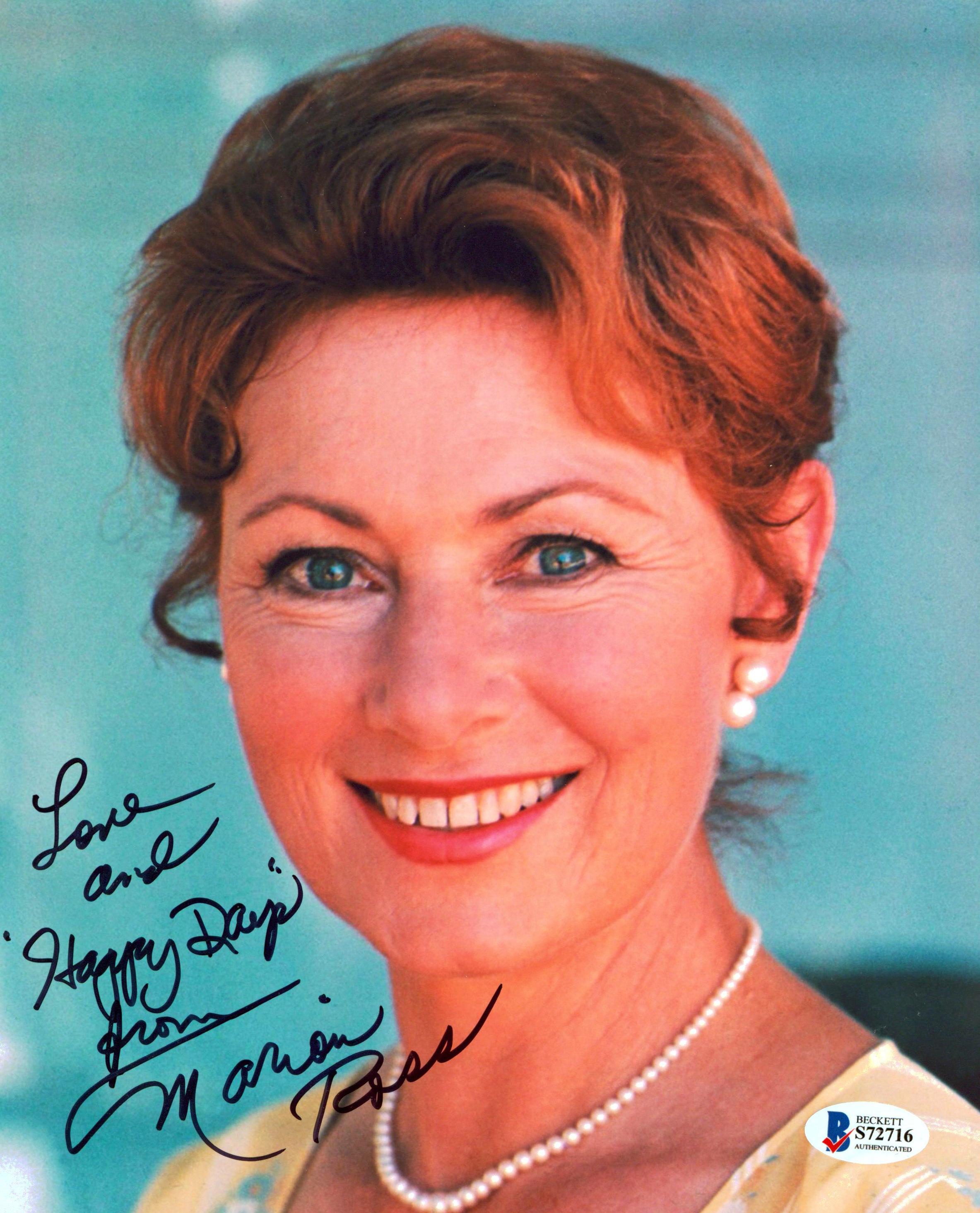 Marion Ross Happy Days "Love And Happy Days From" Signed 8x10 Photo BAS #S72716