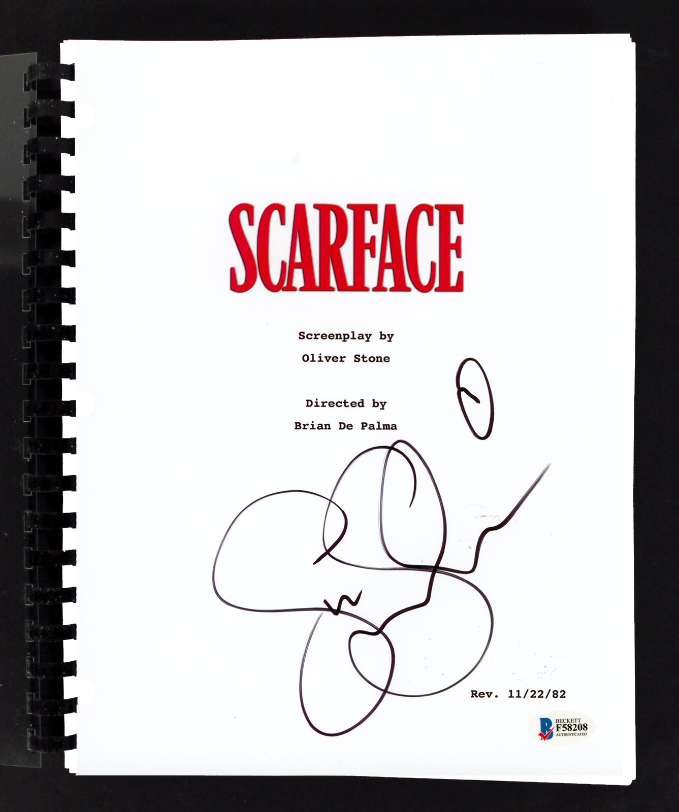 Steven Bauer Scarface Authentic Signed Movie Script Autographed BAS #F58208
