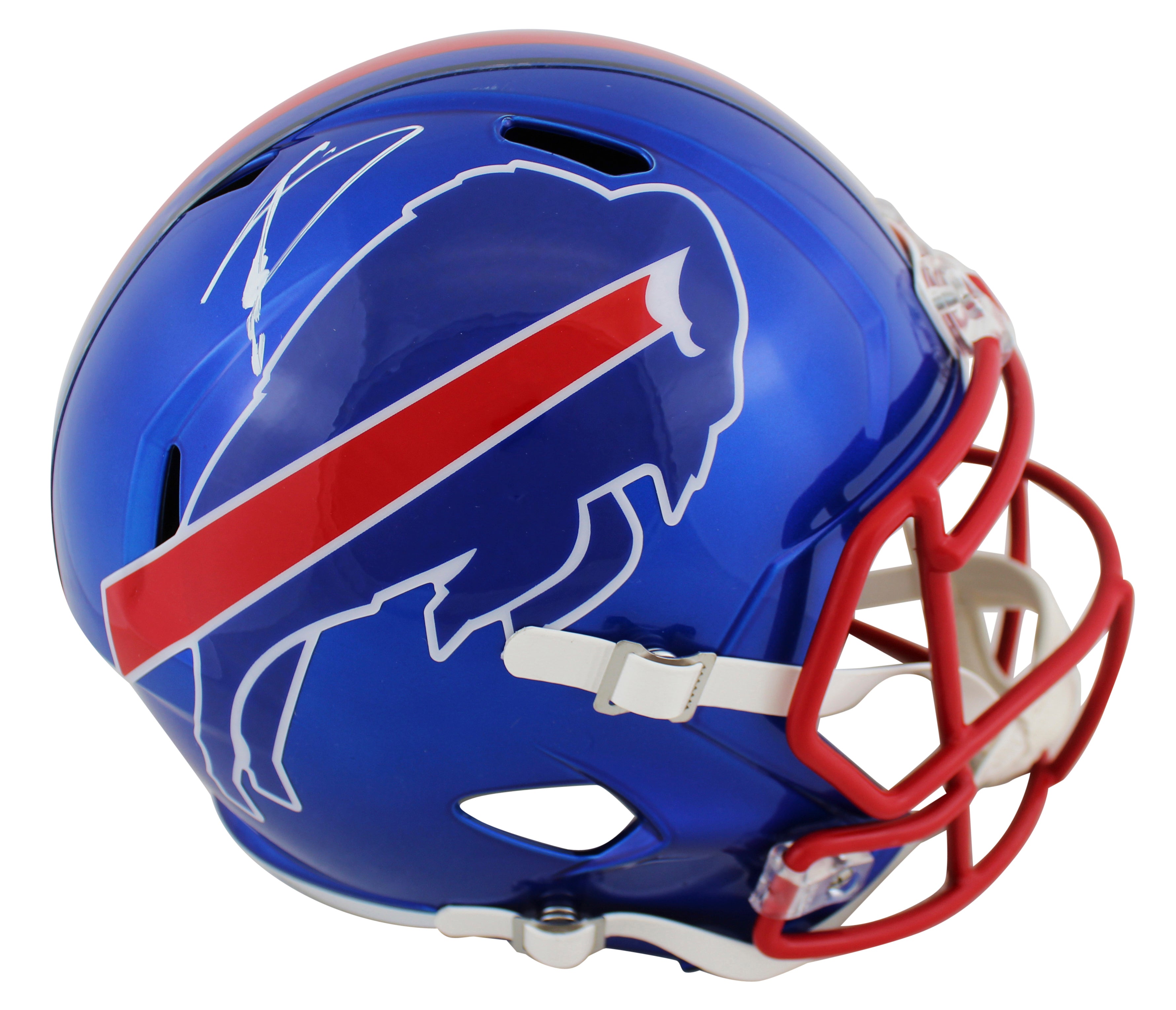 Bills Stefon Diggs Signed Flash Full Size Speed Rep Helmet w/ Case BAS Witness