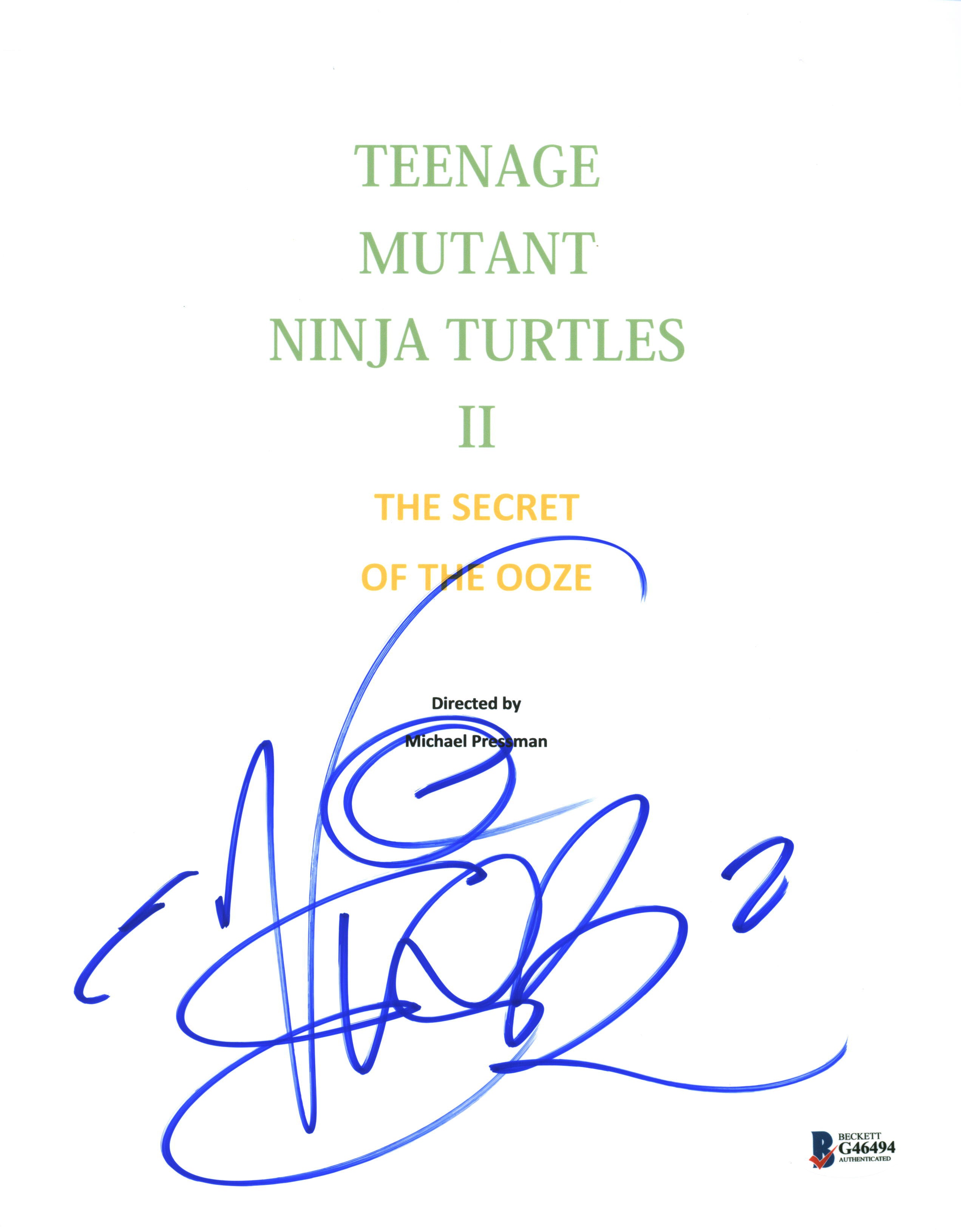 Vanilla Ice Teenage Mutant Ninja Turtles II Signed Movie Script BAS #G46494