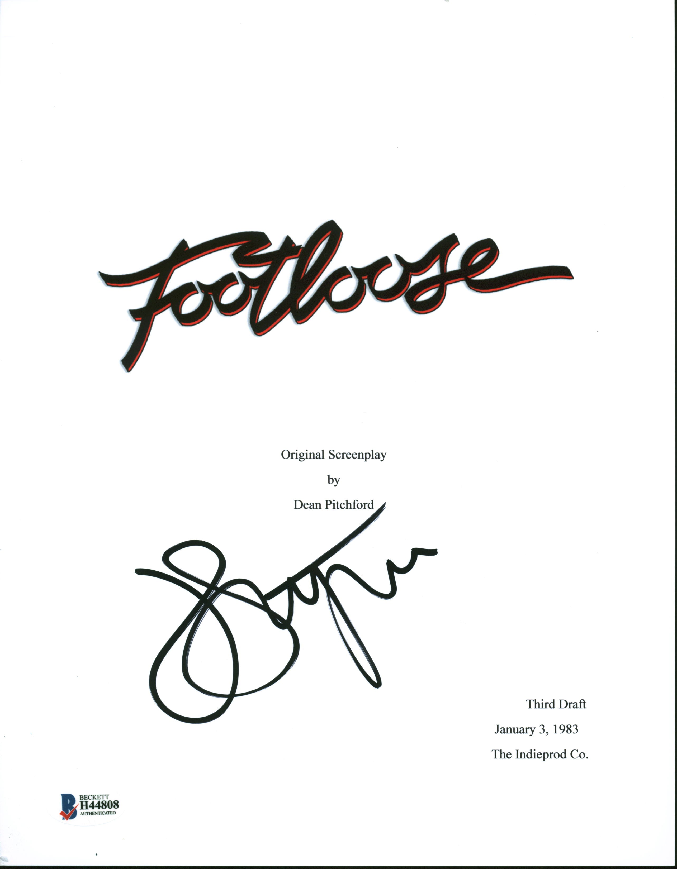 John Lithgow Footloose Authentic Signed Movie Script Cover BAS #H44808
