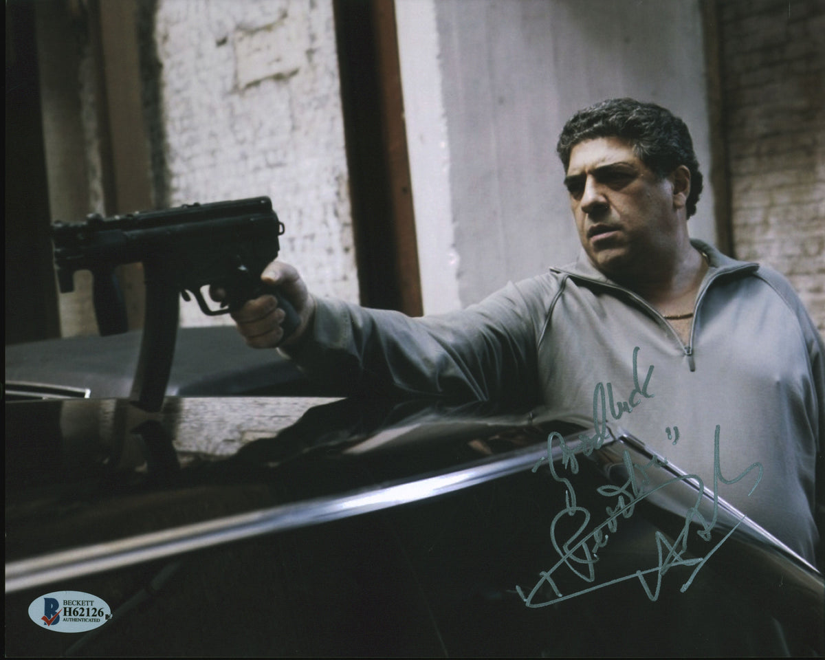 Vincent Pastore "Good Luck, Revolver" Authentic Signed 8x10 Photo BAS #H62126