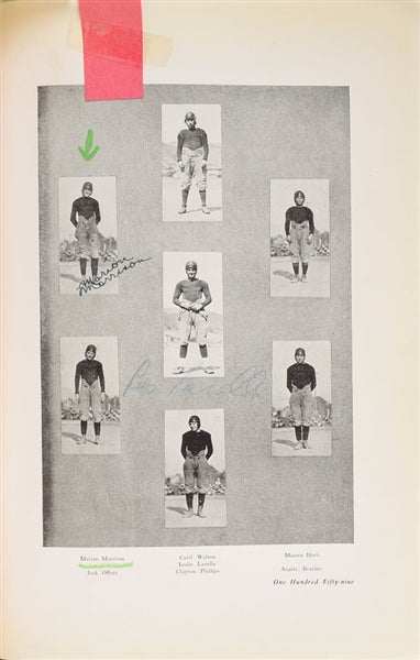 John Wayne Twice Signed 1924 Glendale Union High School Yearbook BAS #A72828