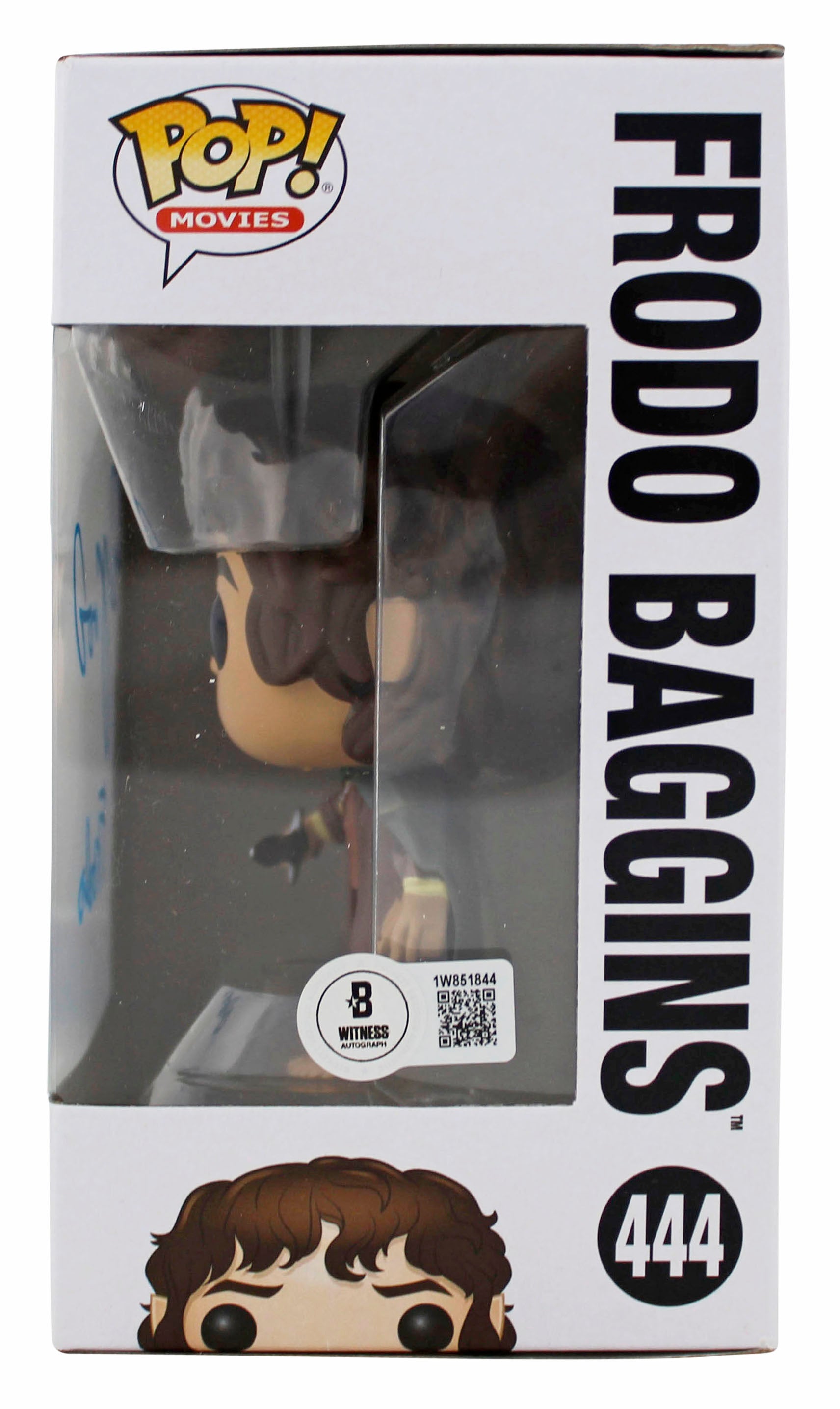 Elijah Wood LOTR "Frodo" Signed #444 Alt Funko Pop Figure w/ Blue Sig BAS Wit