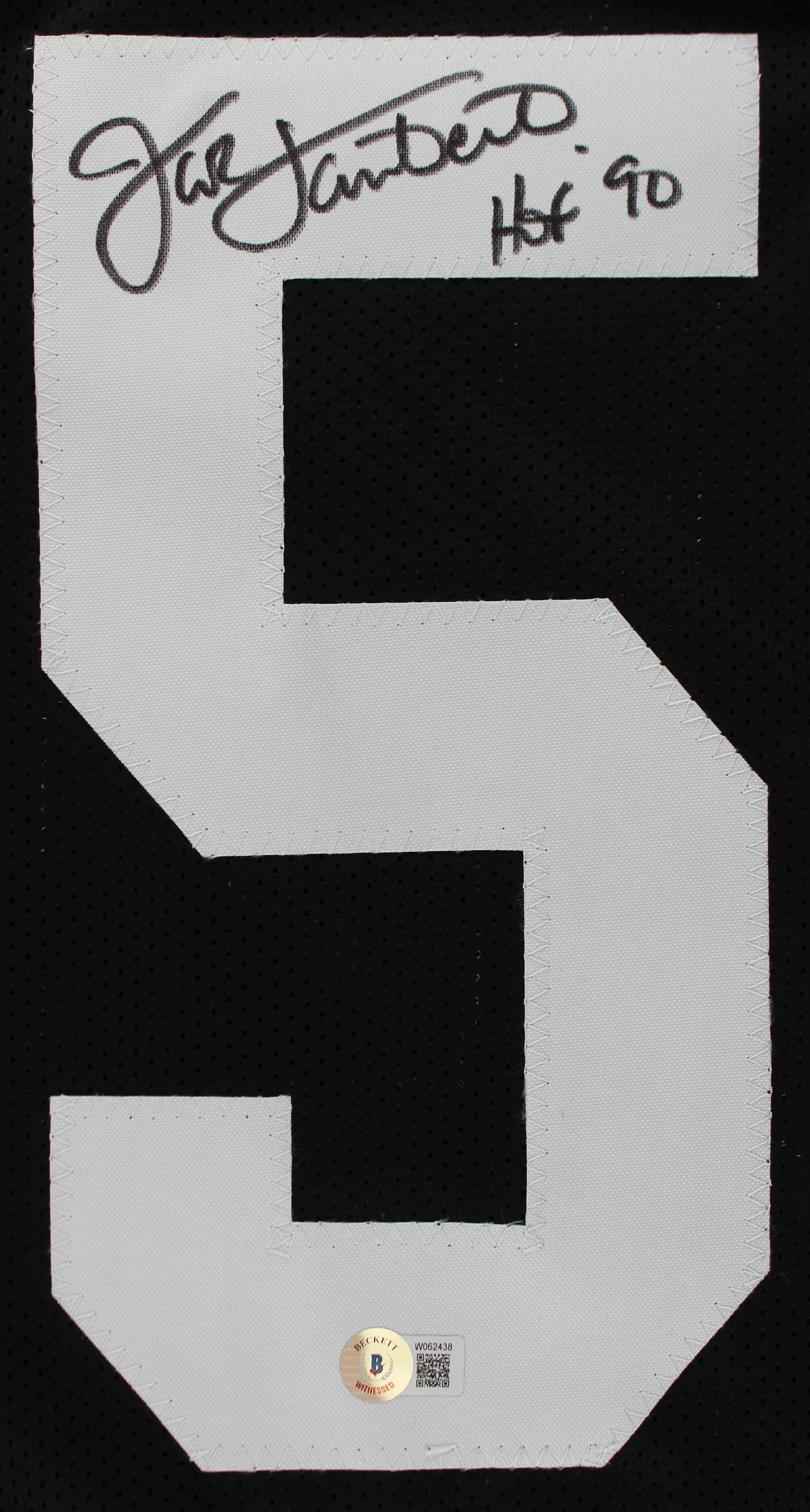 Jack Lambert "HOF 90" Authentic Signed Black Pro Style Jersey BAS Witnessed