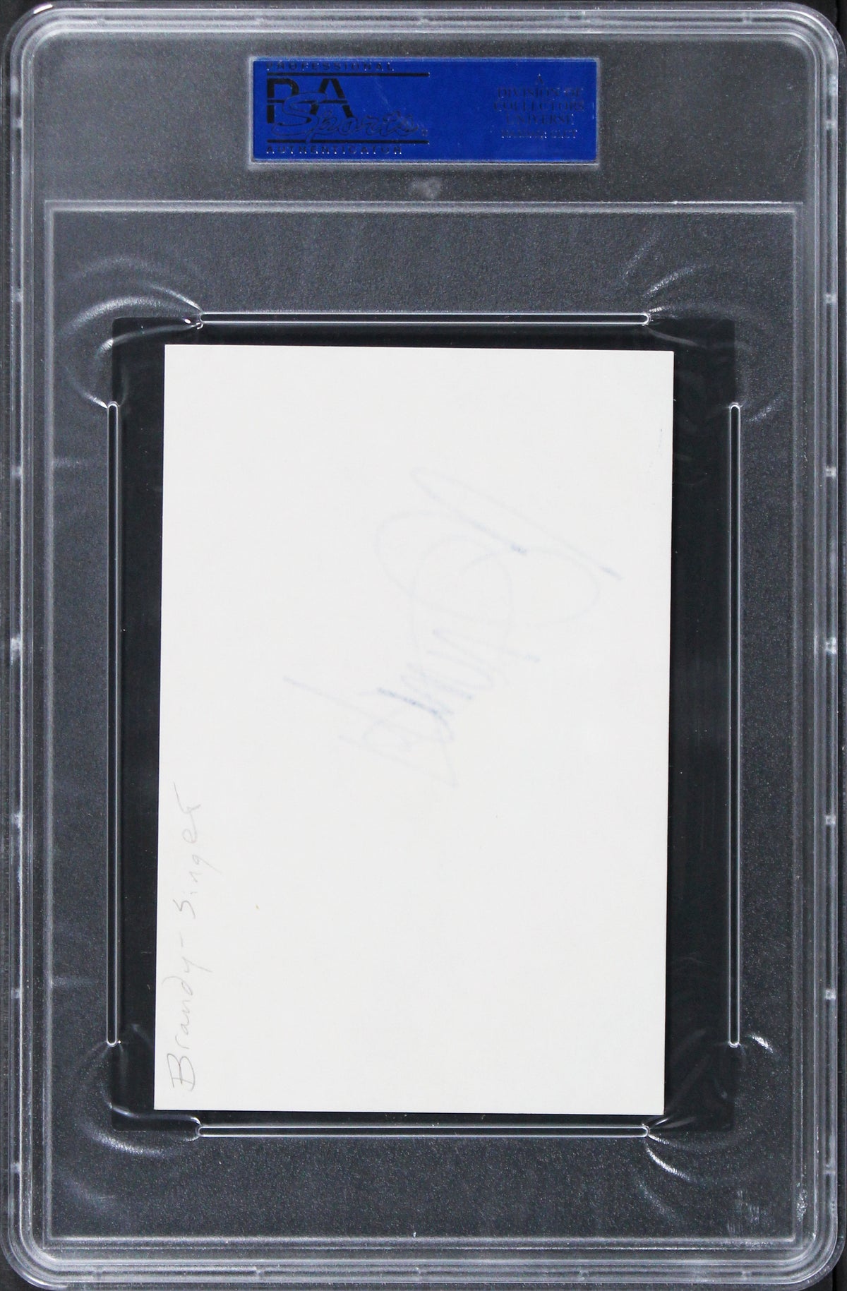 Brandy Authentic Signed 4X6 Index Card Autographed PSA/DNA Slabbed
