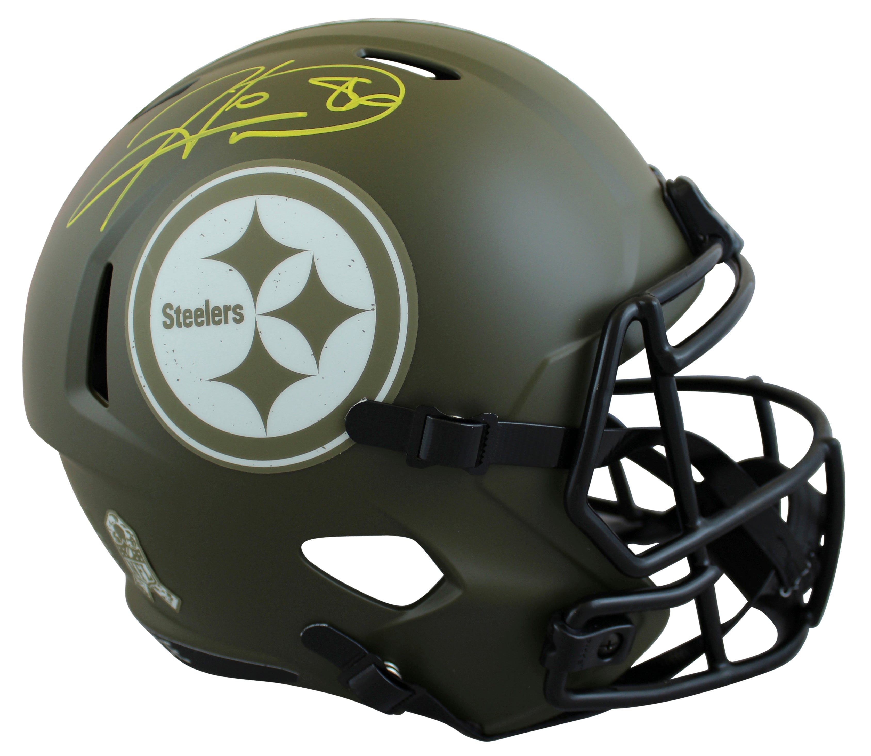 Steelers Hines Ward Signed Salute To Service Full Size Speed Rep Helmet BAS Wit