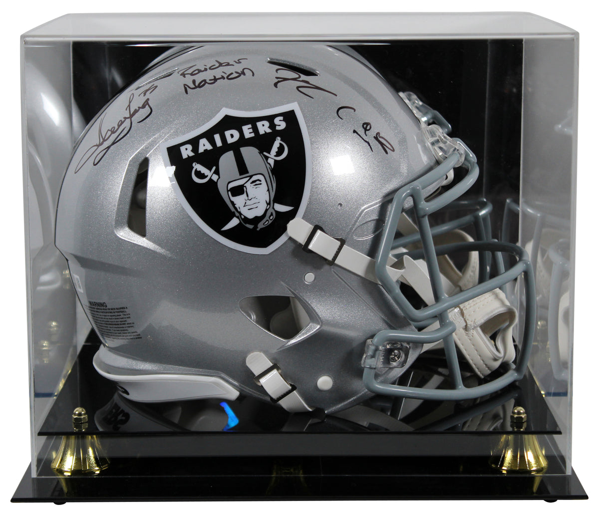 Raiders Howie Long & Maxx Crosby Signed F/S Speed Proline Helmet w/ case BAS Wit
