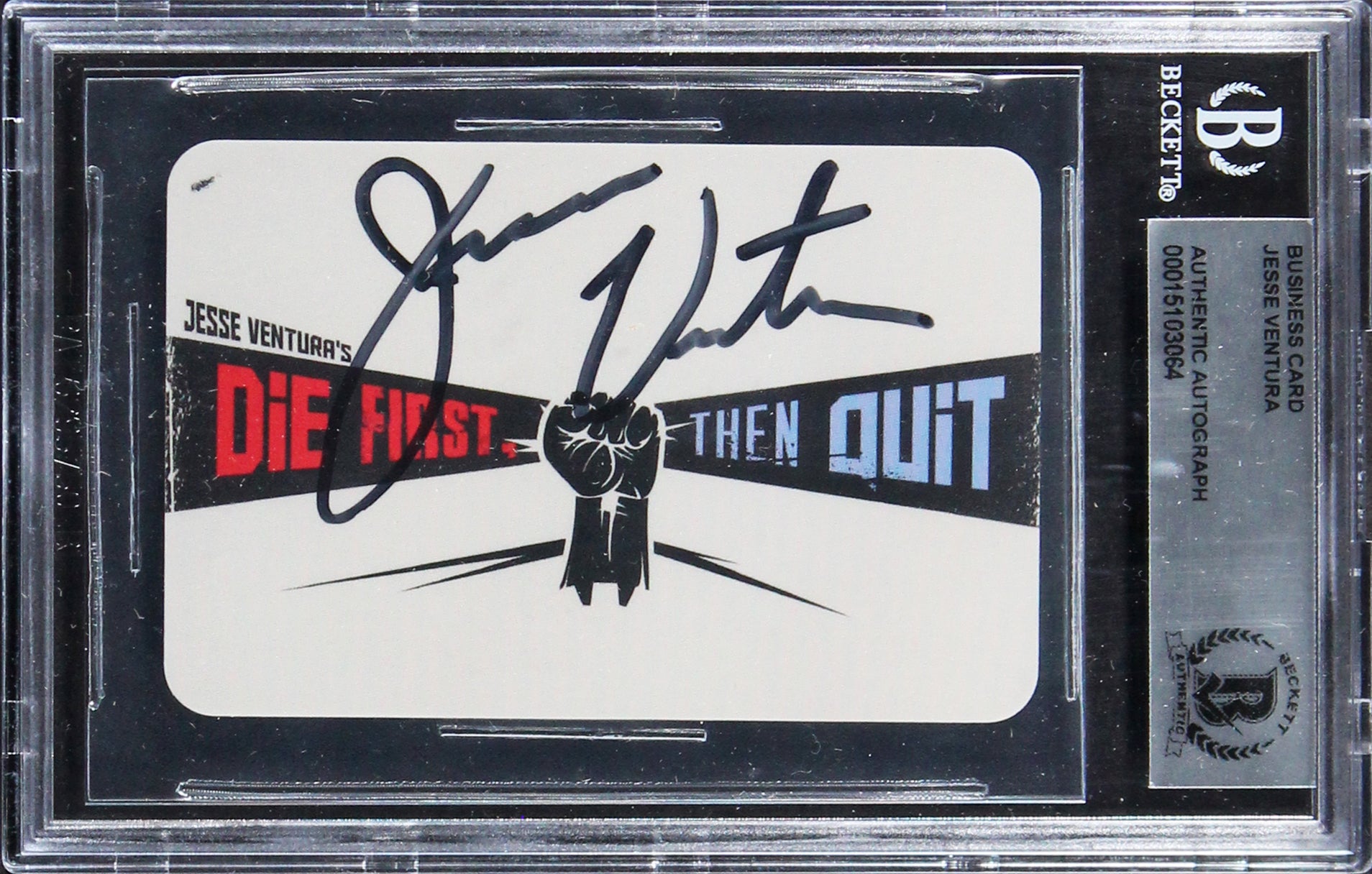 Jesse Ventura Authentic Signed 2.25x3.25 Business Card Autographed BAS Slabbed